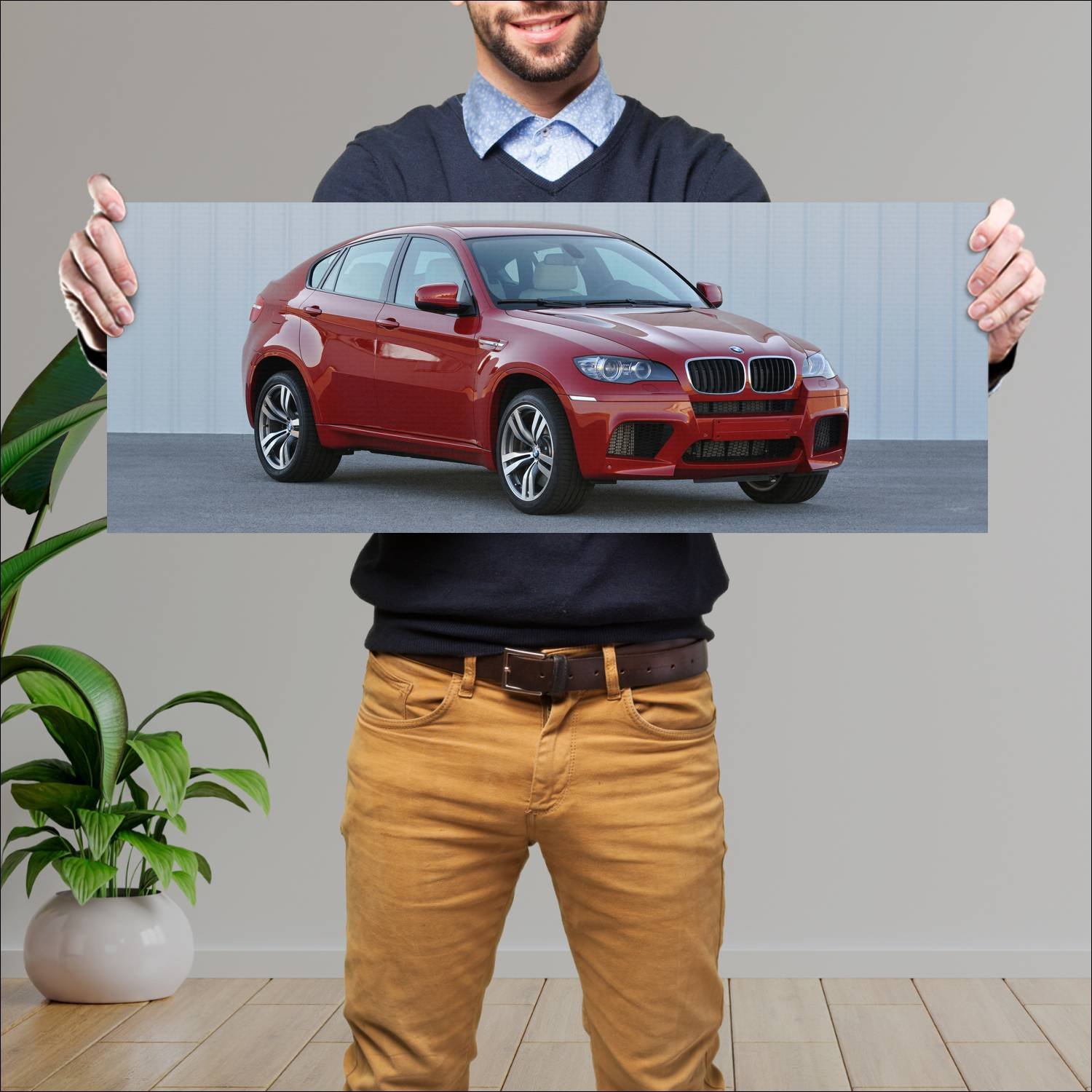 Cuadro grande 30x80cm 2009 bmw x6 m auto 694 Bmw