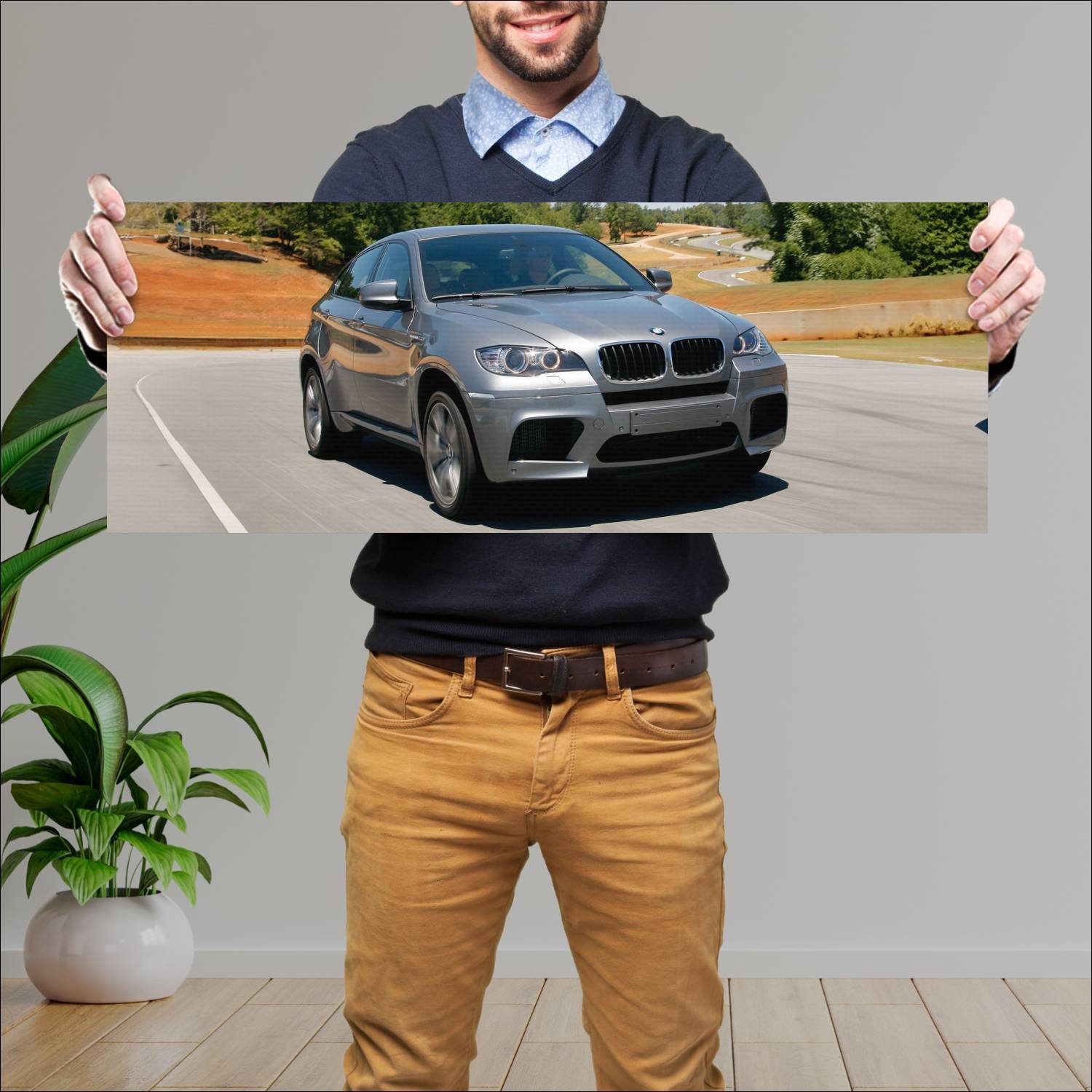 Cuadro grande 30x80cm 2009 bmw x6 m auto 695 Bmw