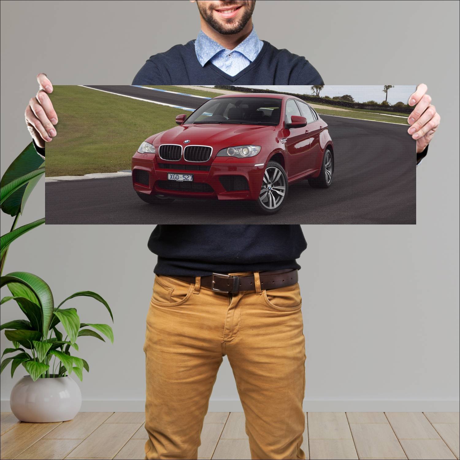 Cuadro grande 30x80cm 2009 bmw x6 m au auto 696 Bmw