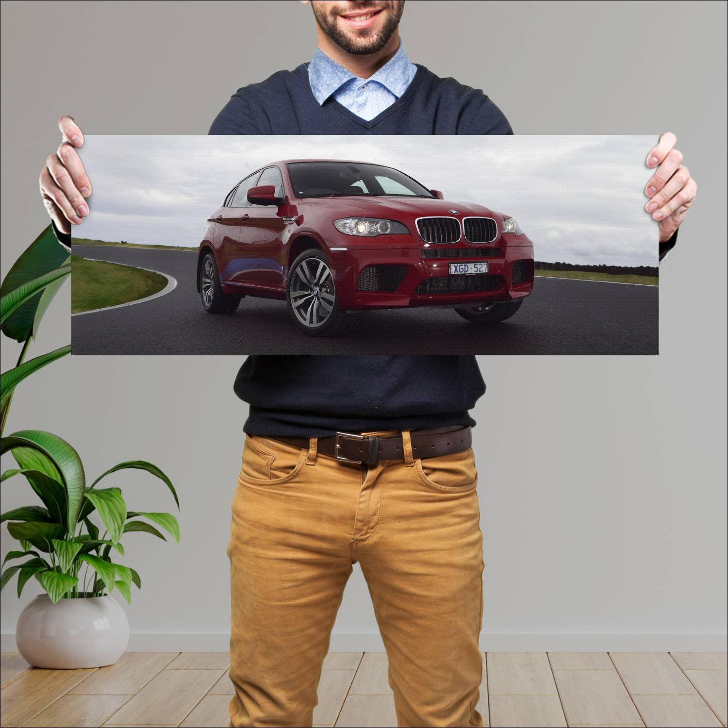Cuadro grande 30x80cm 2009 bmw x6 m au auto 697 Bmw