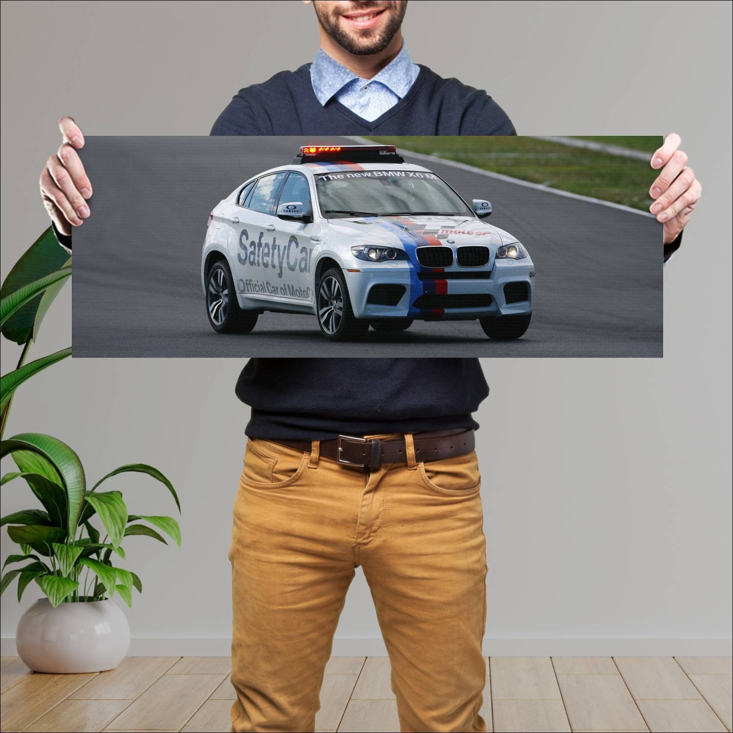 Cuadro grande 30x80cm 2009 bmw x6 m motogp safety 698 Bmw