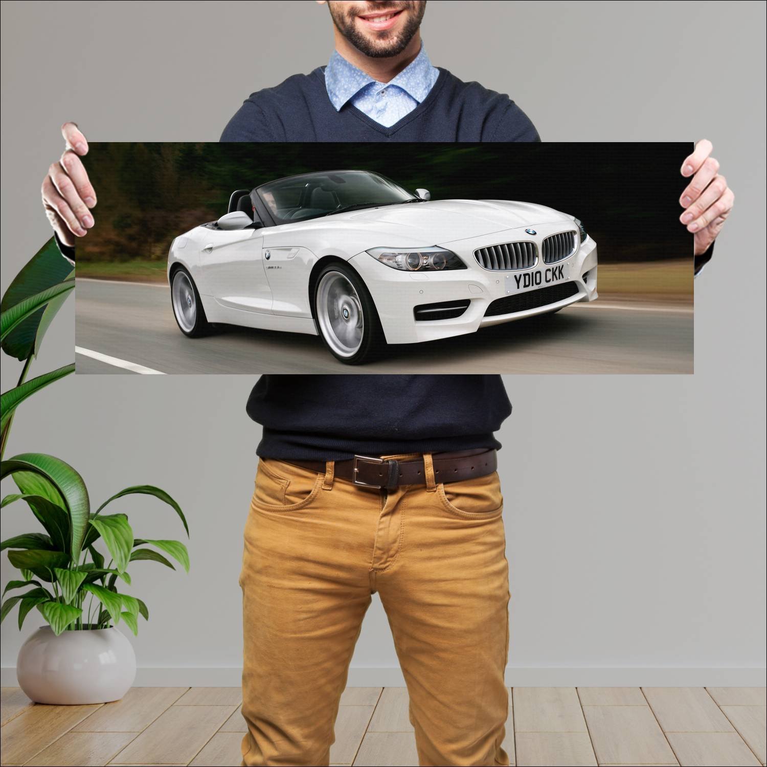 Cuadro grande 30x80cm 2009 bmw z4 m sport uk auto 705 Bmw
