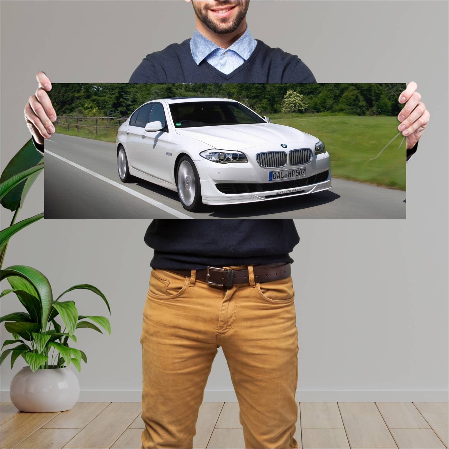Cuadro grande 30x80cm 2010 alpina b5 biturbo auto 722 Bmw