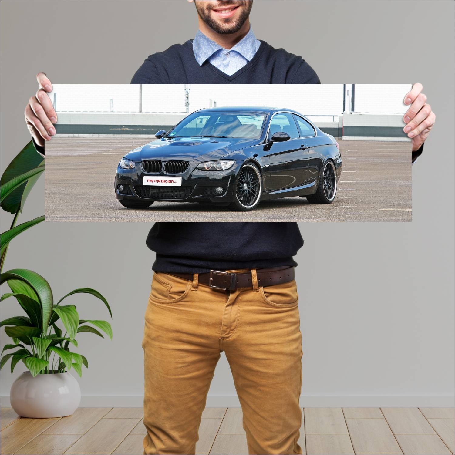 Cuadro grande 30x80cm 2010 bmw 3 series black scor 723 Bmw
