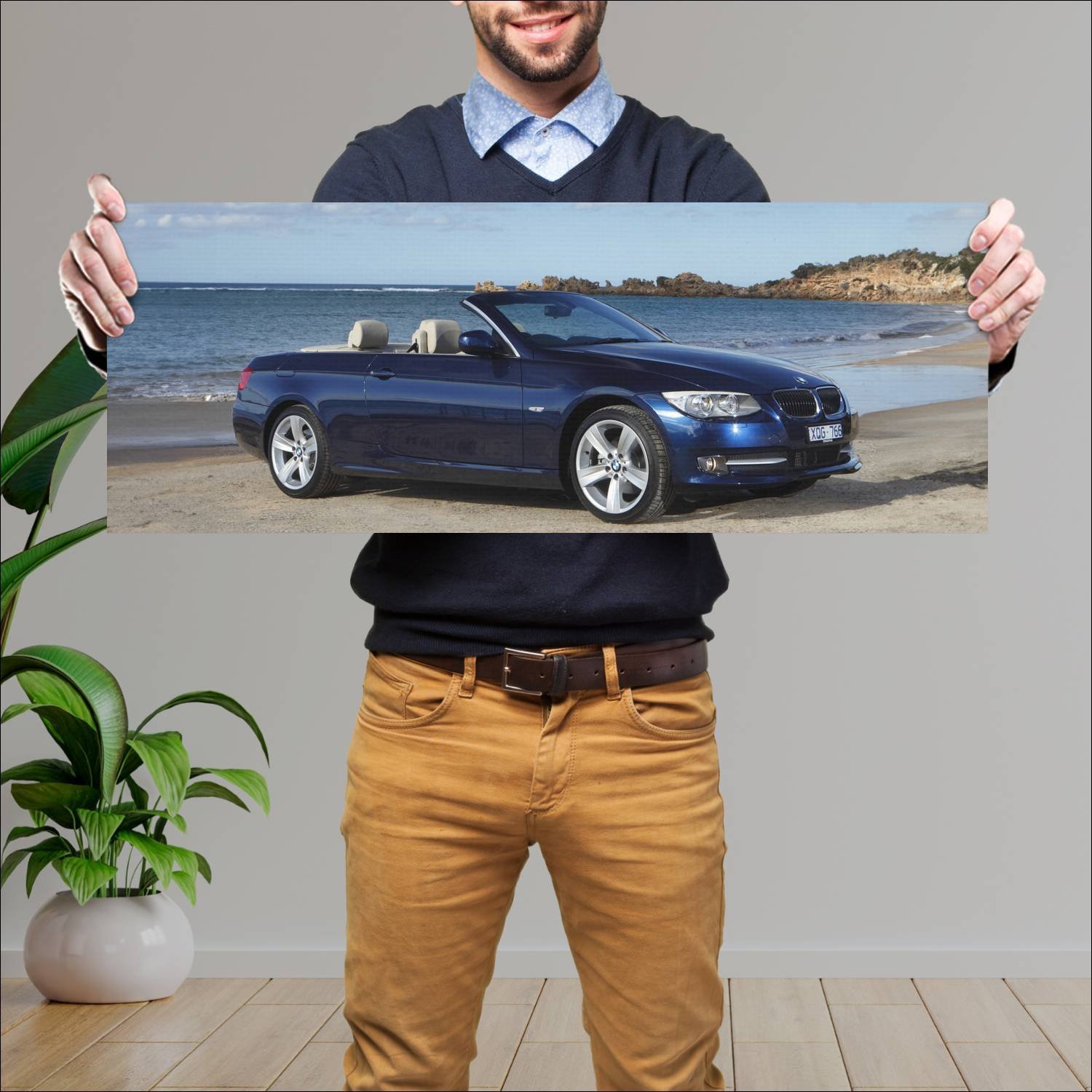 Cuadro grande 30x80cm 2010 bmw 3 series convertibl 725 Bmw