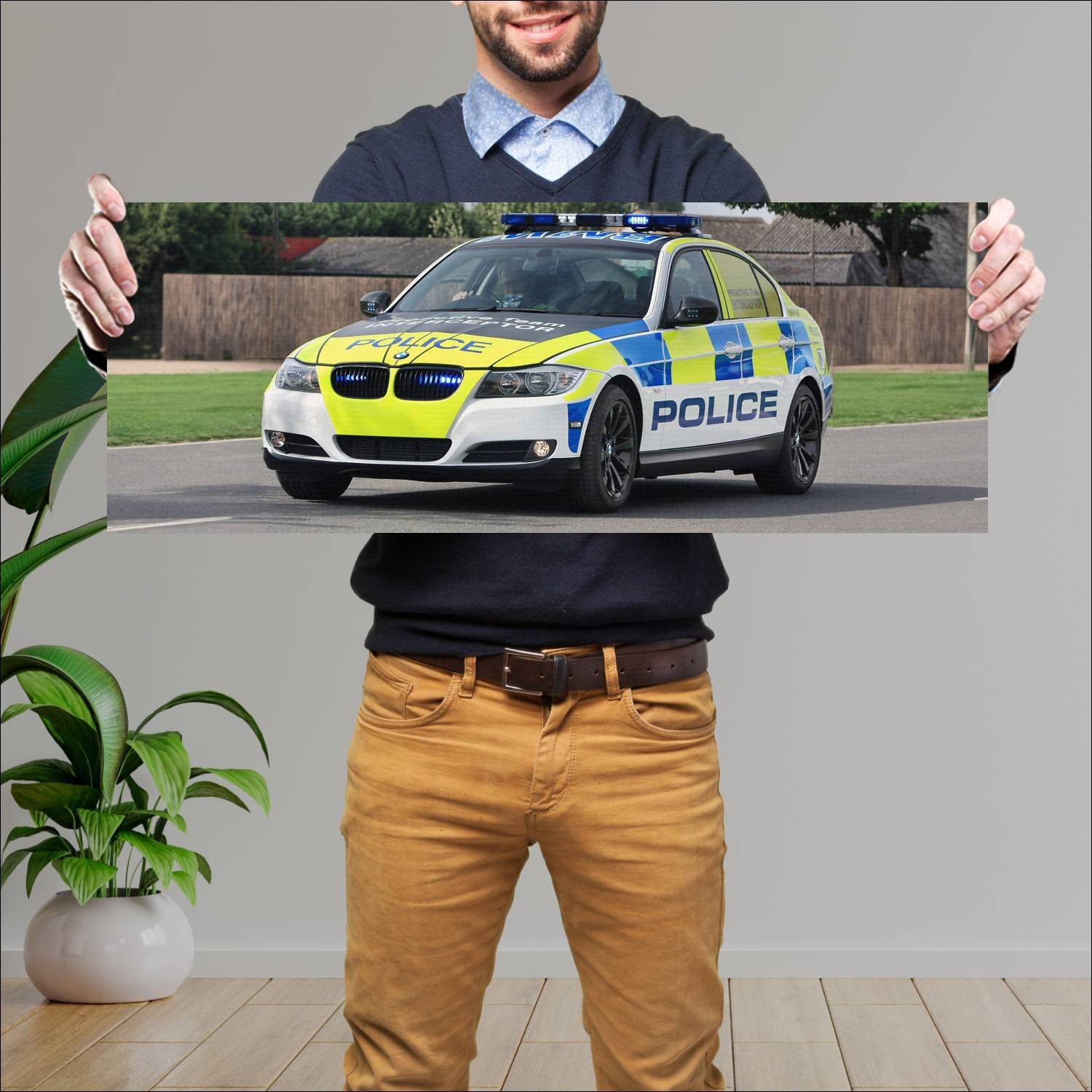 Cuadro grande 30x80cm 2010 bmw 3 series police uk 733 Bmw