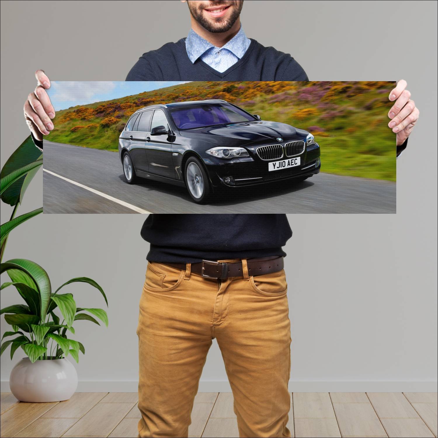Cuadro grande 30x80cm 2010 bmw 5 series touring uk 743 Bmw
