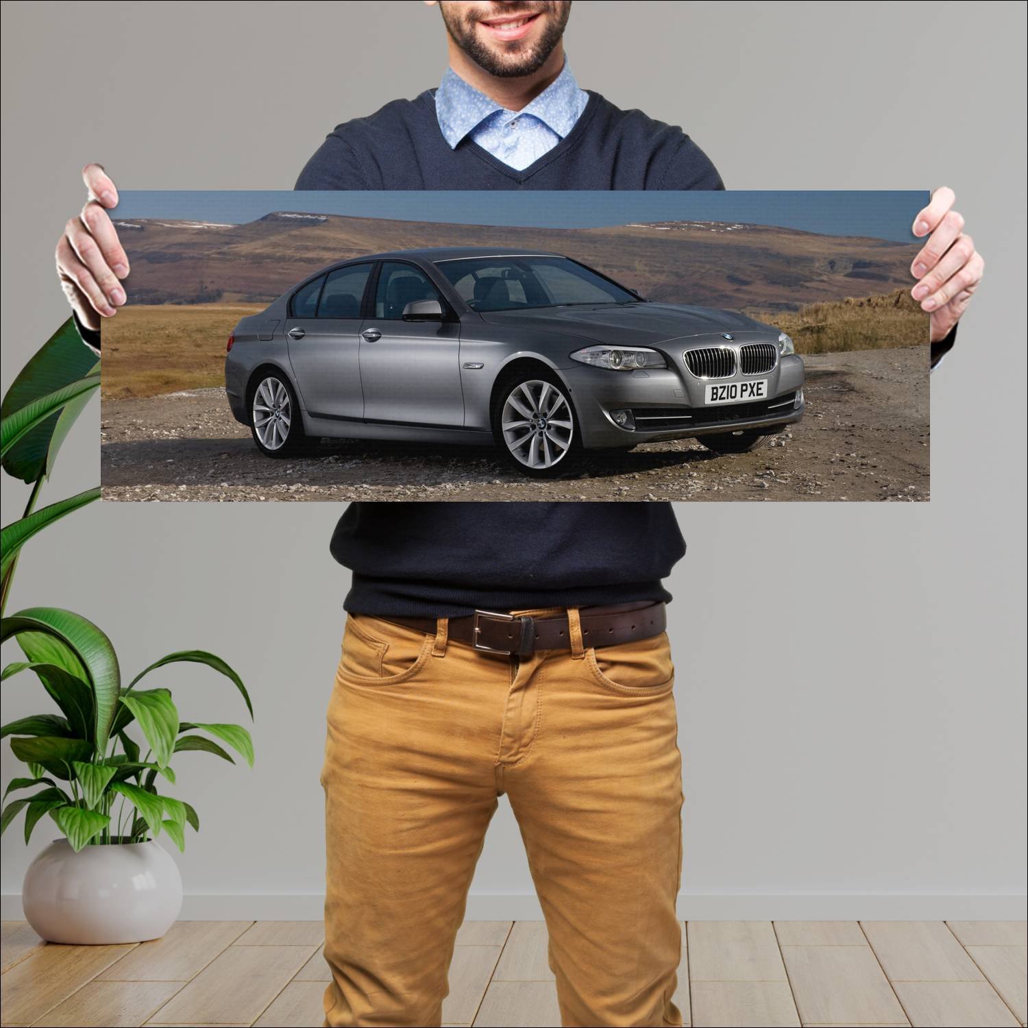 Cuadro grande 30x80cm 2010 bmw 5 series uk auto 744 Bmw