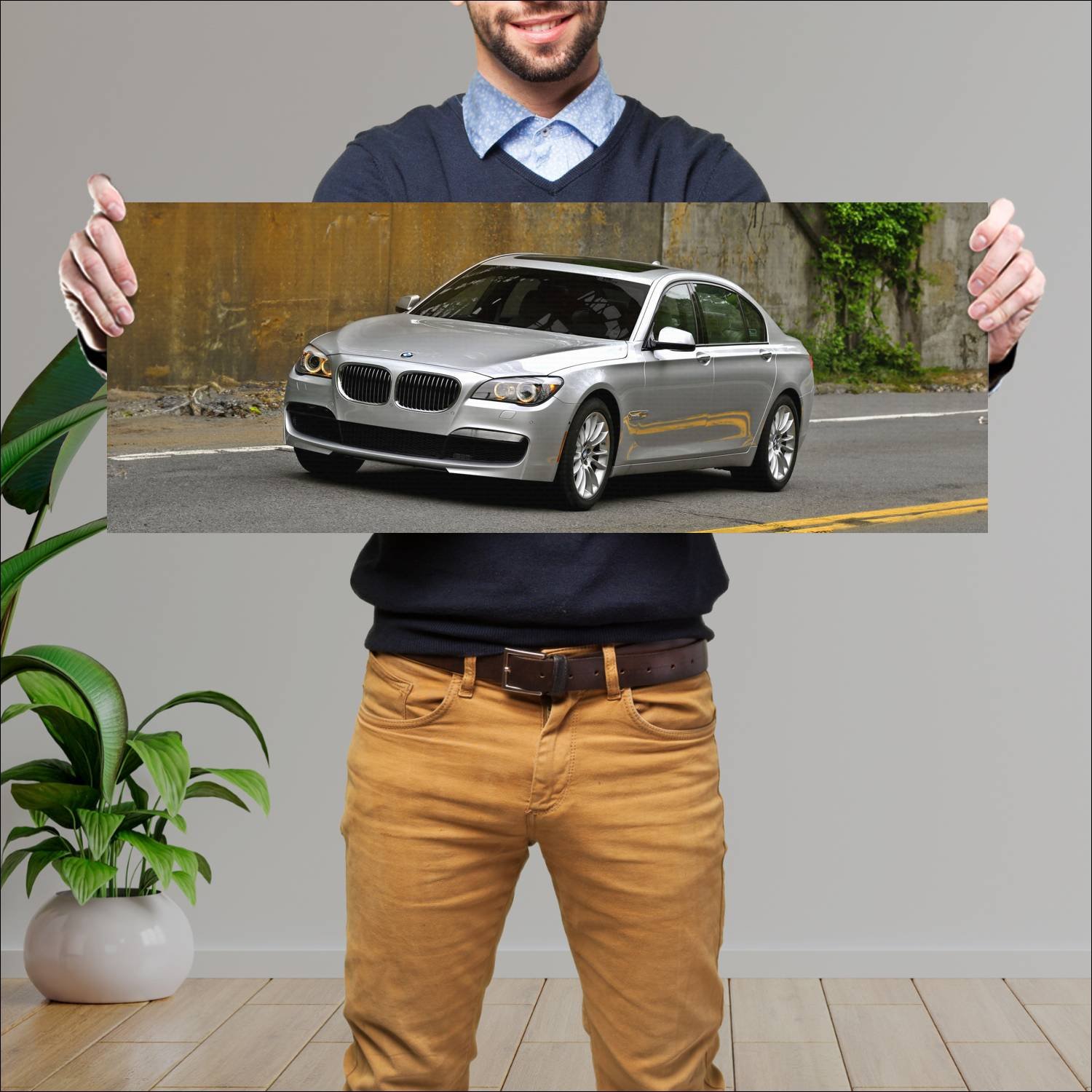 Cuadro grande 30x80cm 2010 bmw 7 series m sport lw 747 Bmw