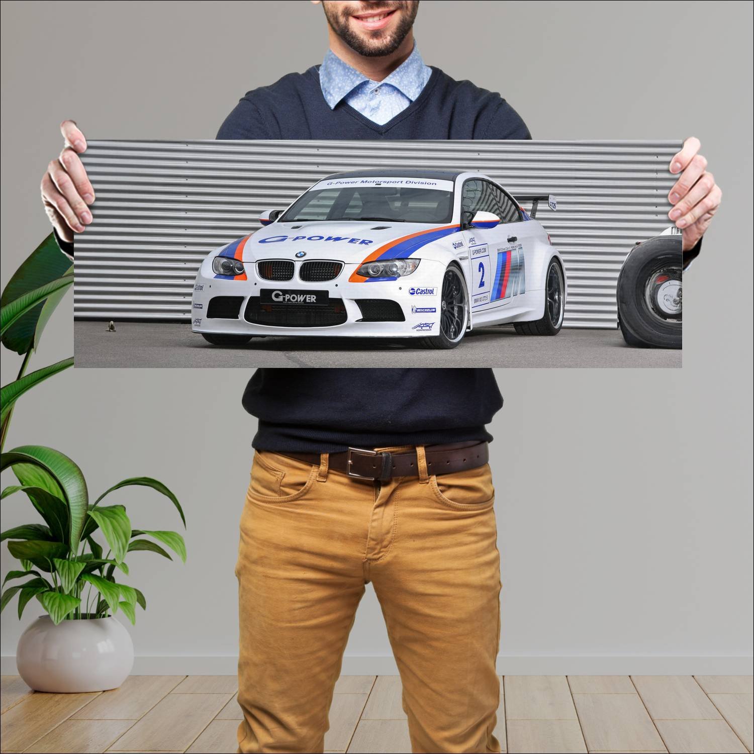 Cuadro grande 30x80cm 2010 bmw m3 gt2 s by g power 757 Bmw