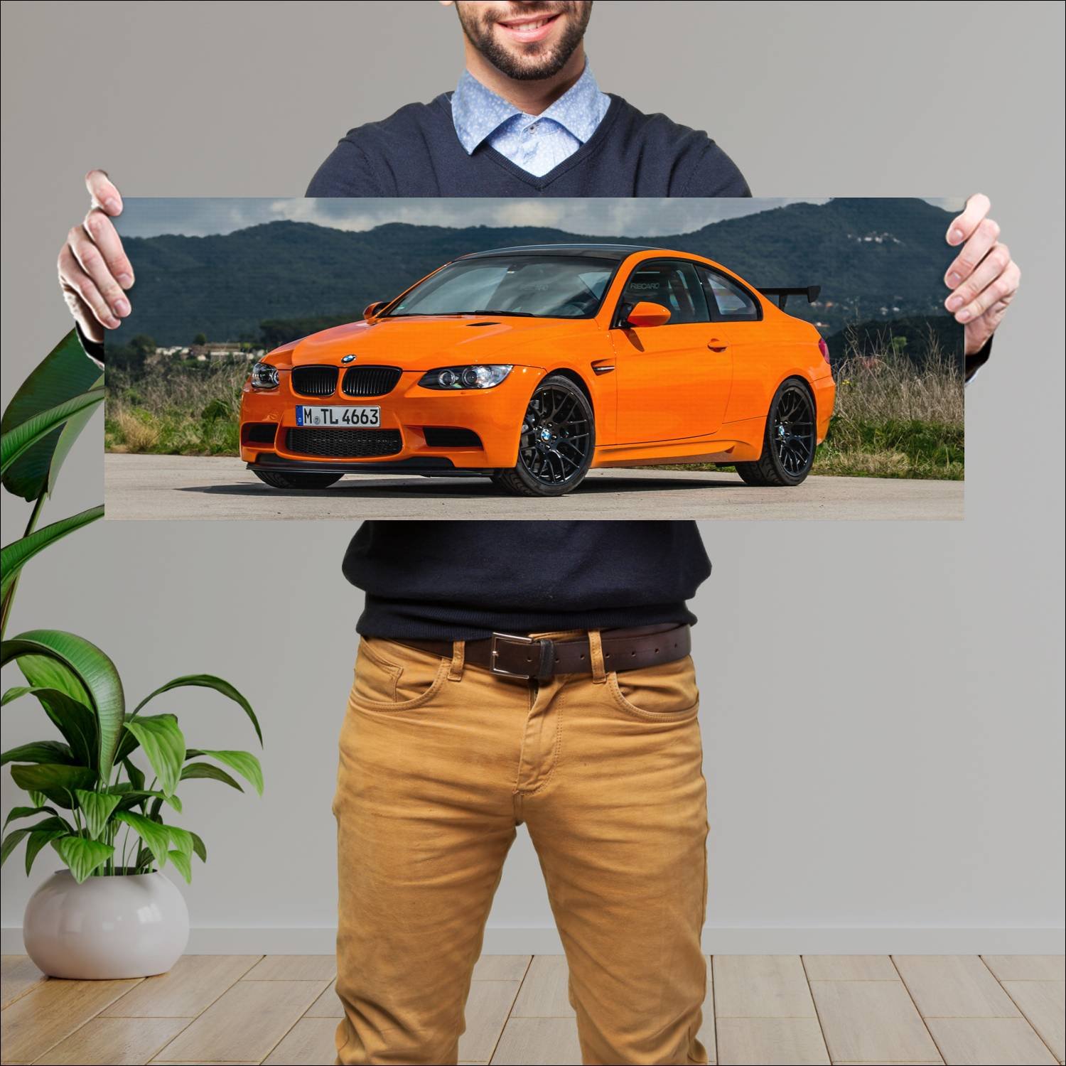 Cuadro grande 30x80cm 2010 bmw m3 gts coupe auto 758 Bmw