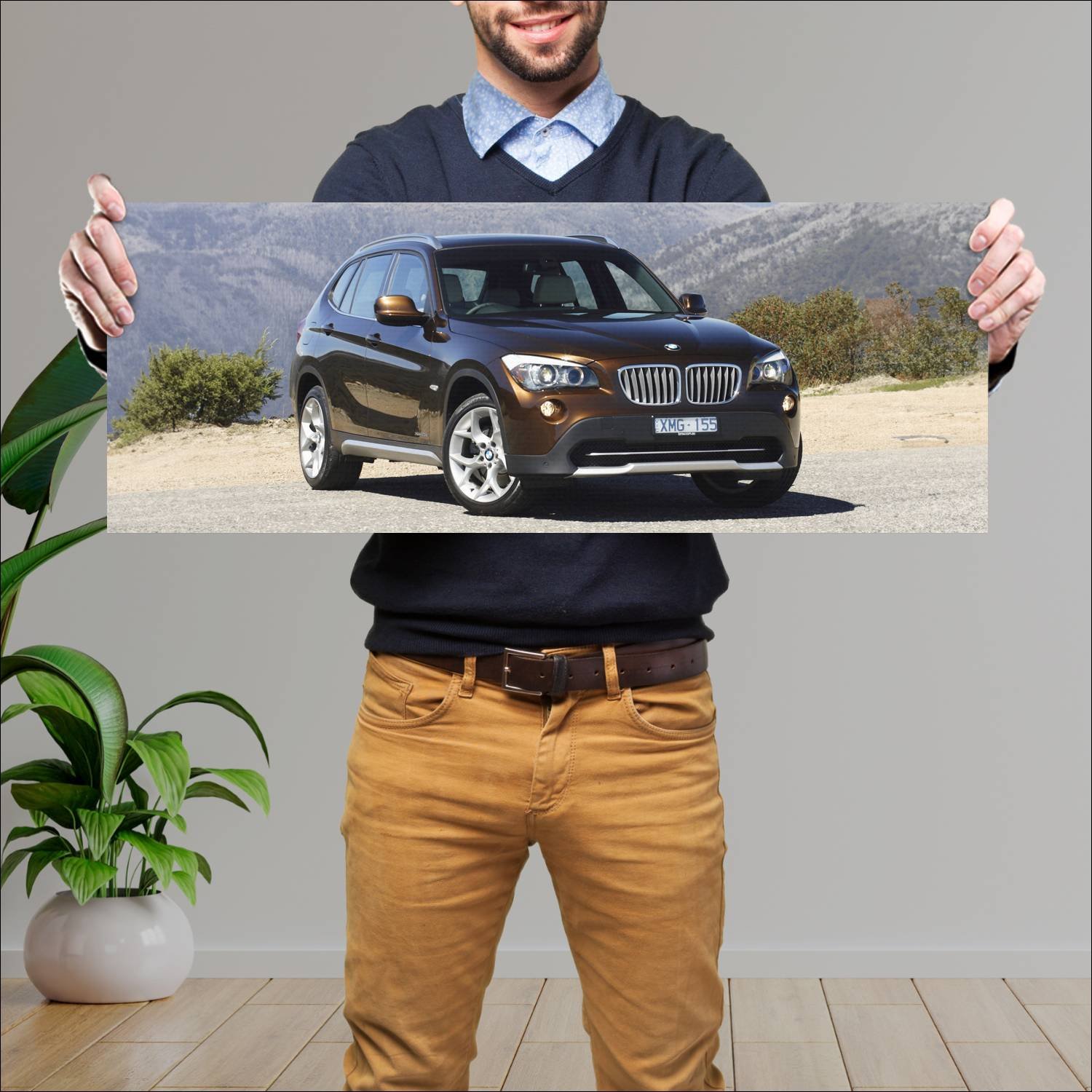 Cuadro grande 30x80cm 2010 bmw x1 au auto 760 Bmw