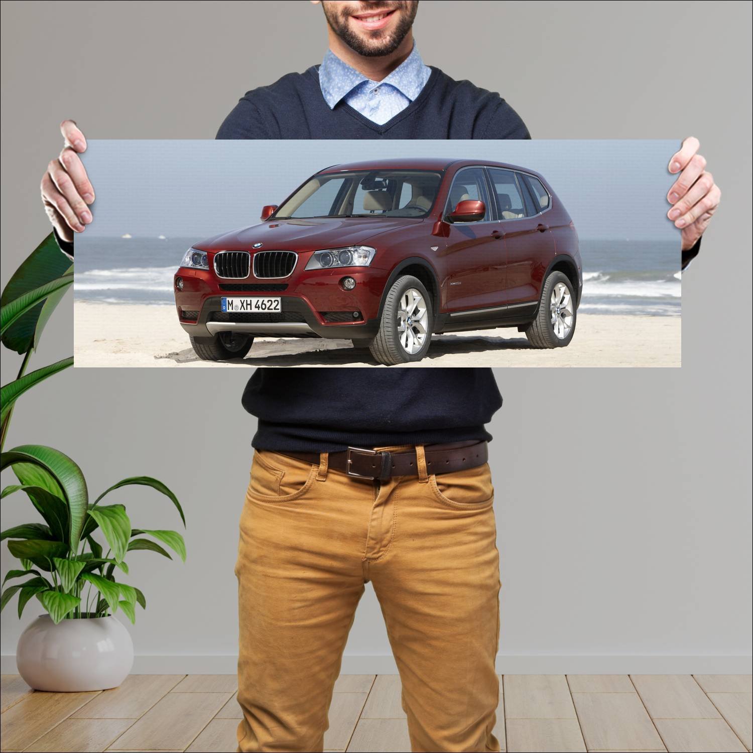Cuadro grande 30x80cm 2010 bmw x3 auto 761 Bmw