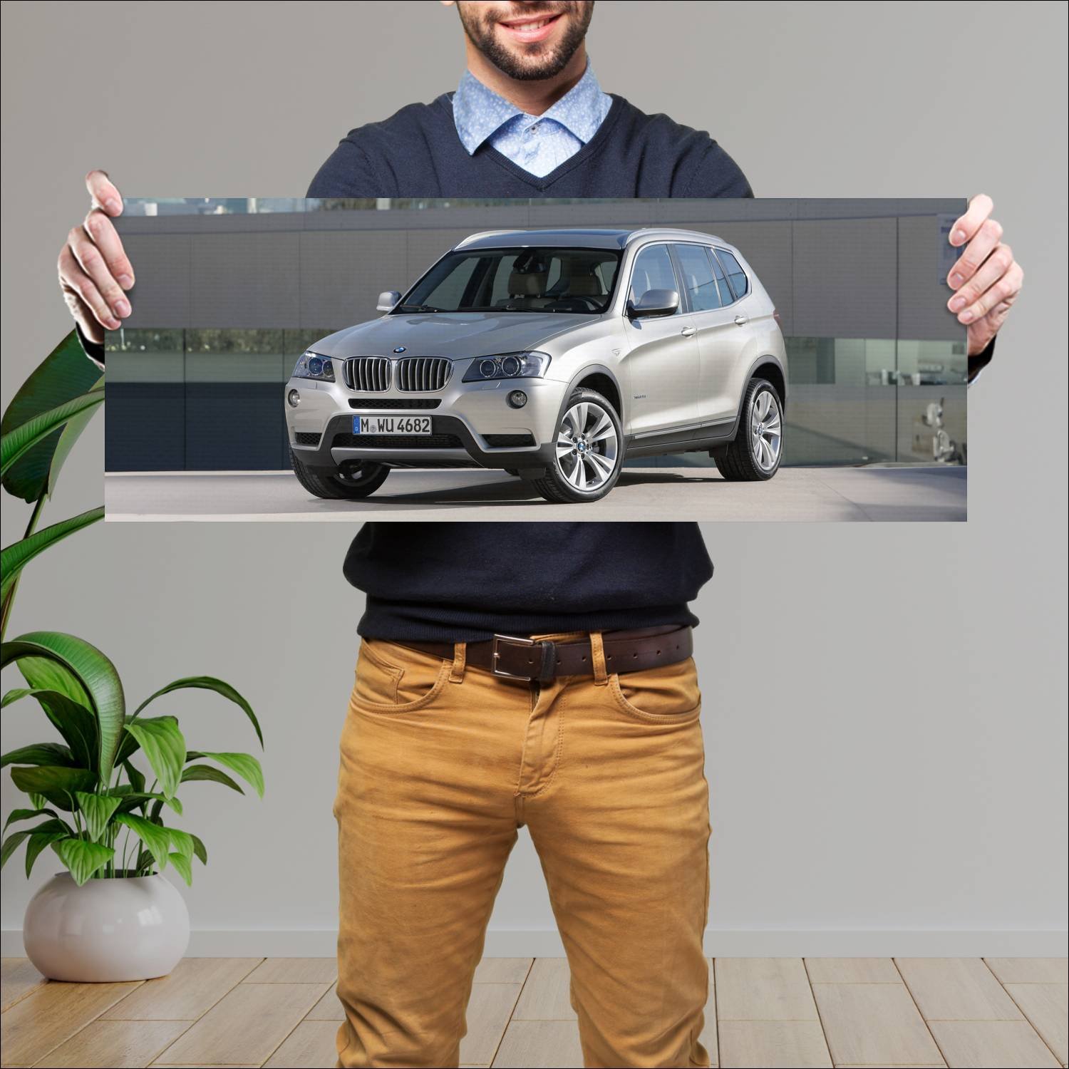 Cuadro grande 30x80cm 2010 bmw x3 auto 762 Bmw