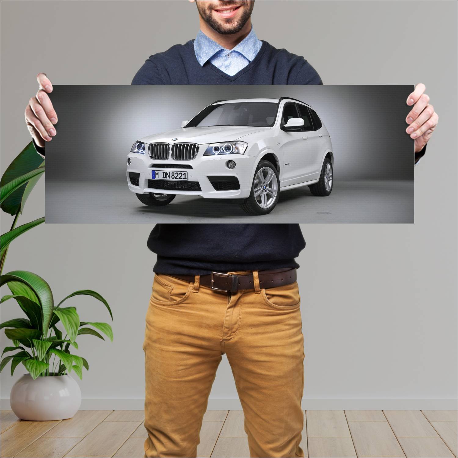 Cuadro grande 30x80cm 2010 bmw x3 m sport auto 764 Bmw