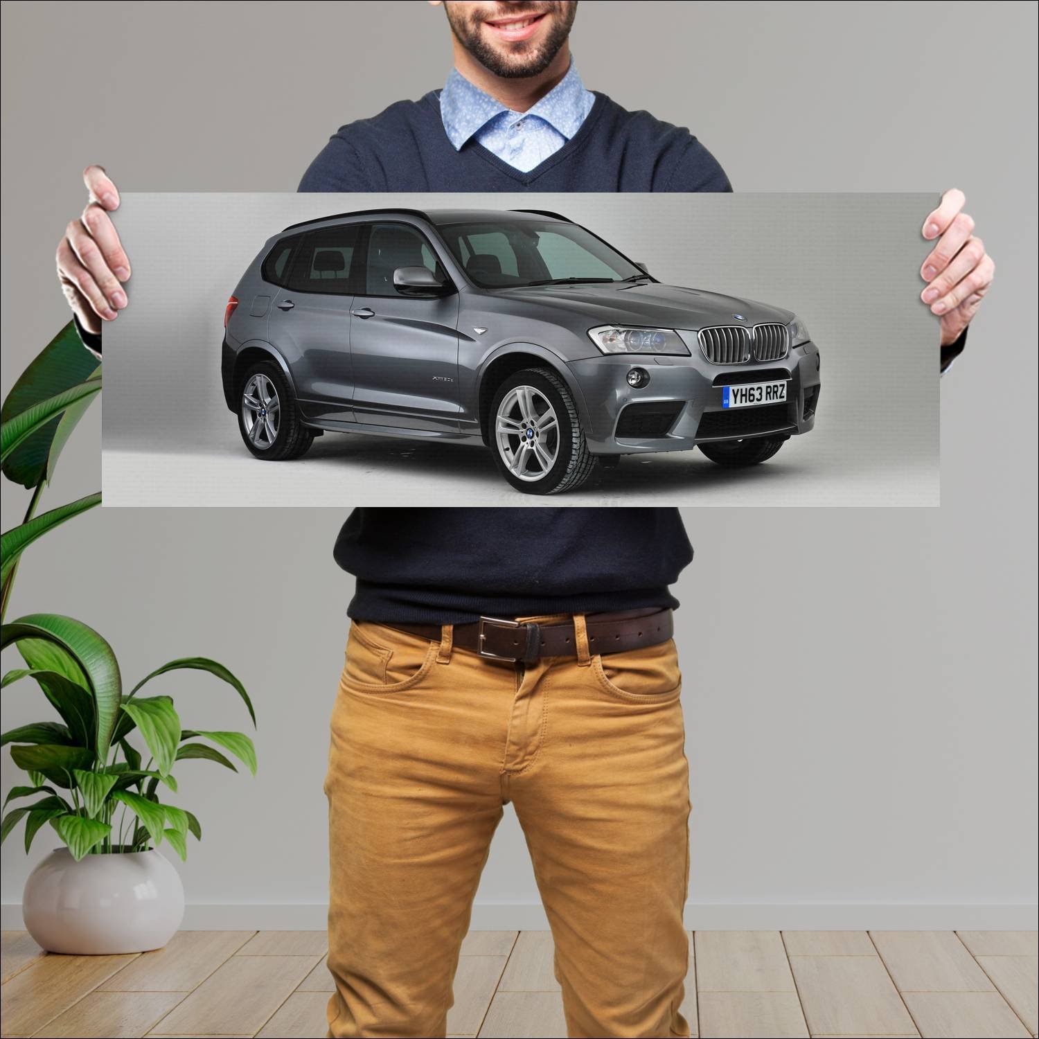 Cuadro grande 30x80cm 2010 bmw x3 m sport uk auto 766 Bmw