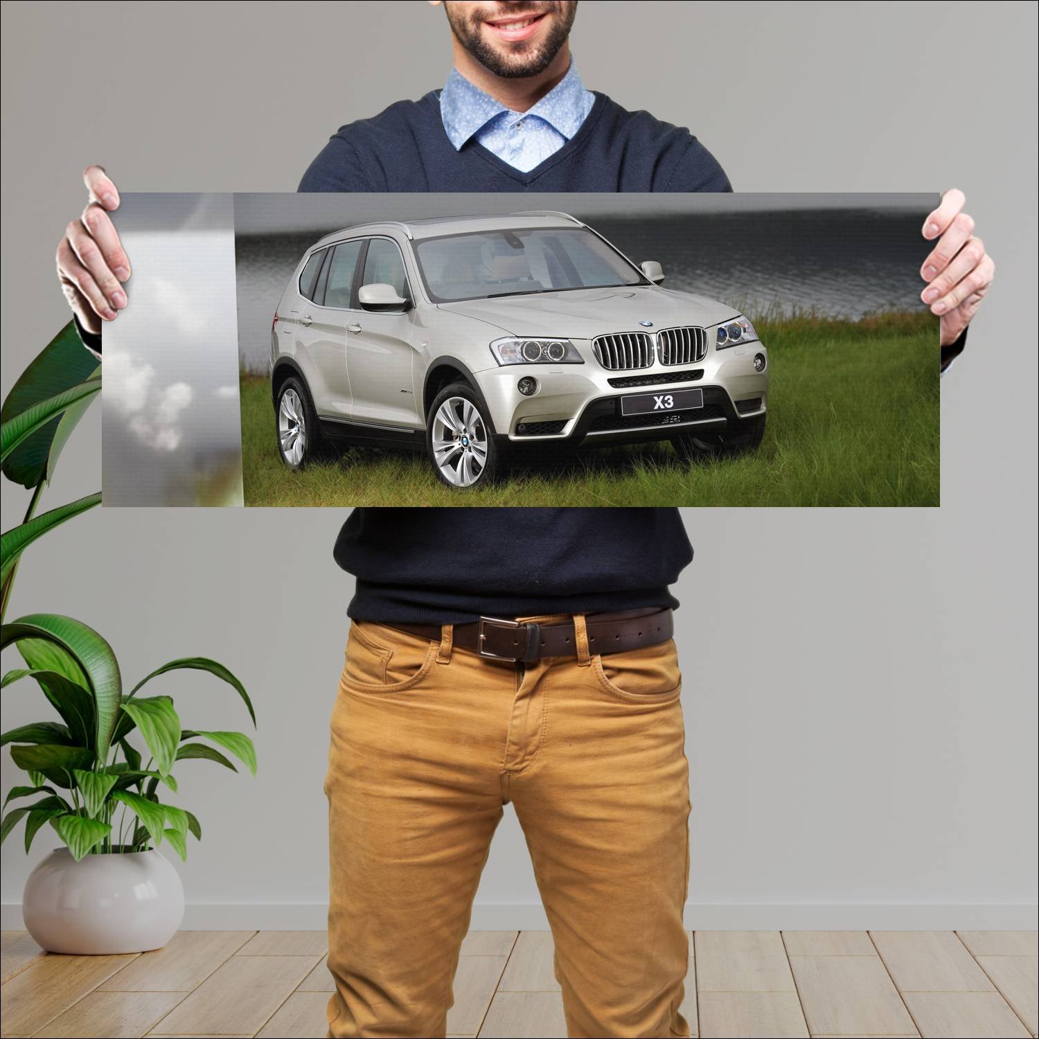Cuadro grande 30x80cm 2010 bmw x3 za auto 768 Bmw