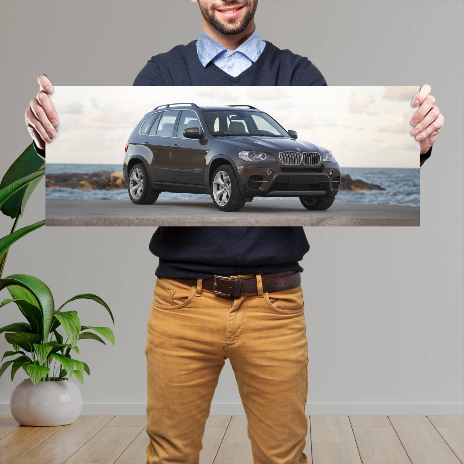 Cuadro grande 30x80cm 2010 bmw x5 auto 769 Bmw