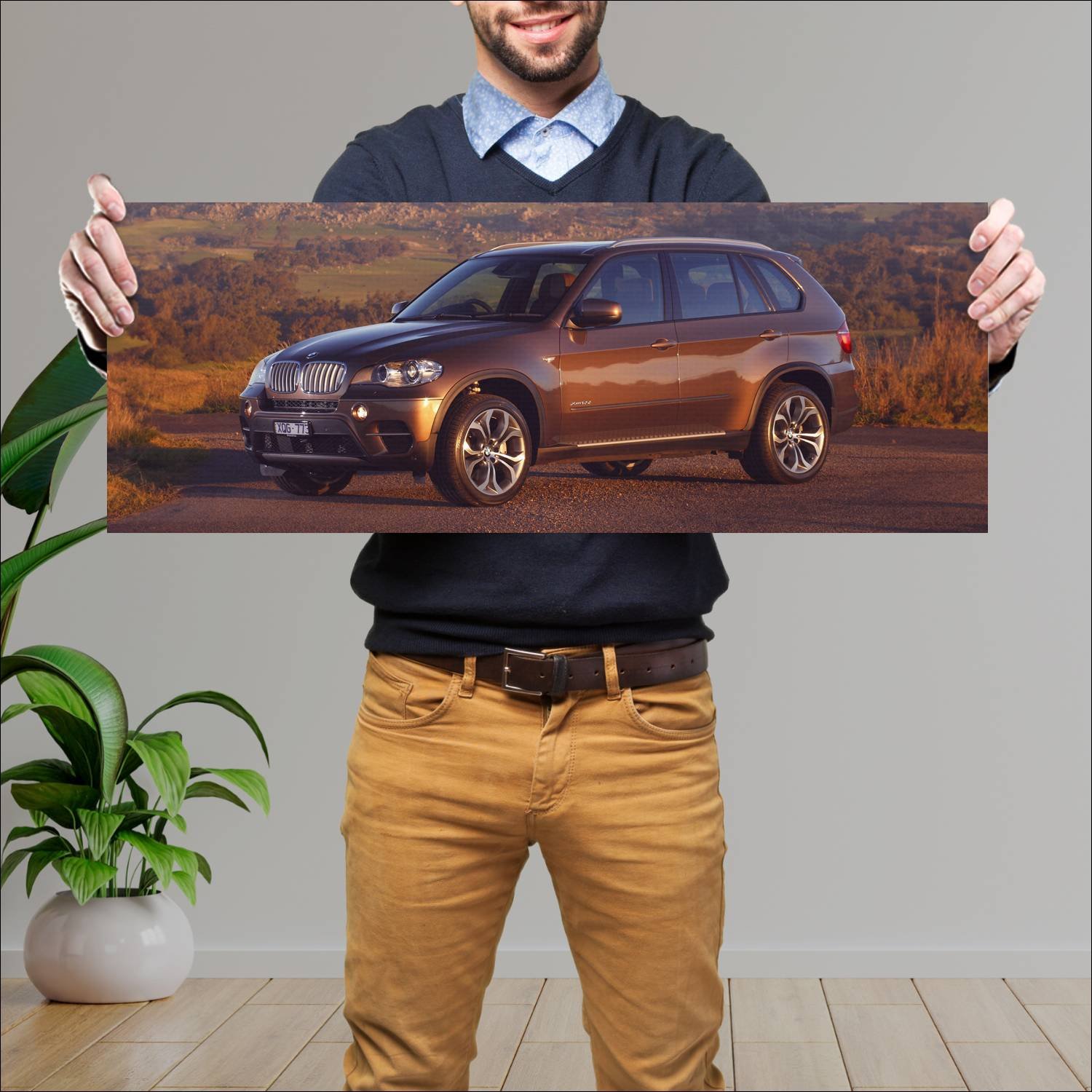 Cuadro grande 30x80cm 2010 bmw x5 au auto 770 Bmw