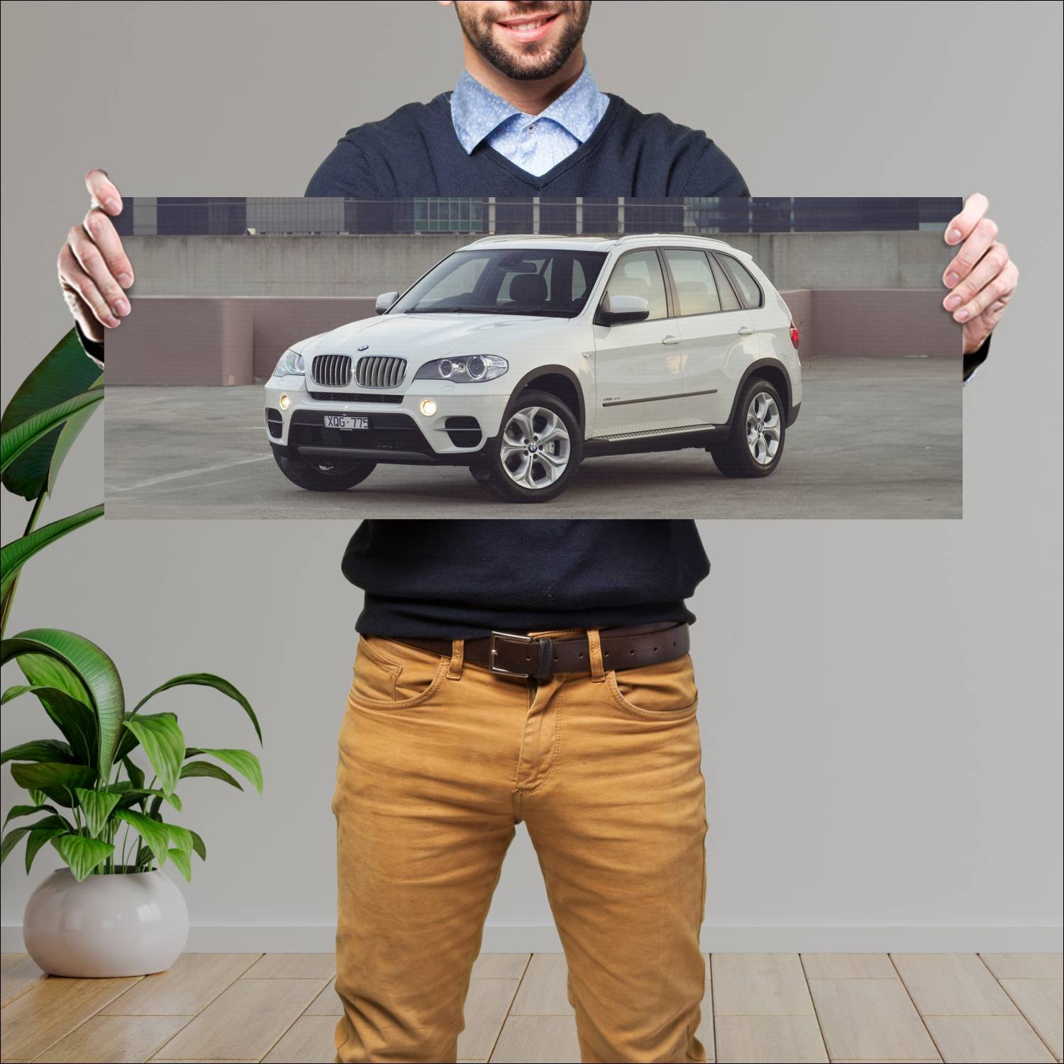 Cuadro grande 30x80cm 2010 bmw x5 au auto 771 Bmw