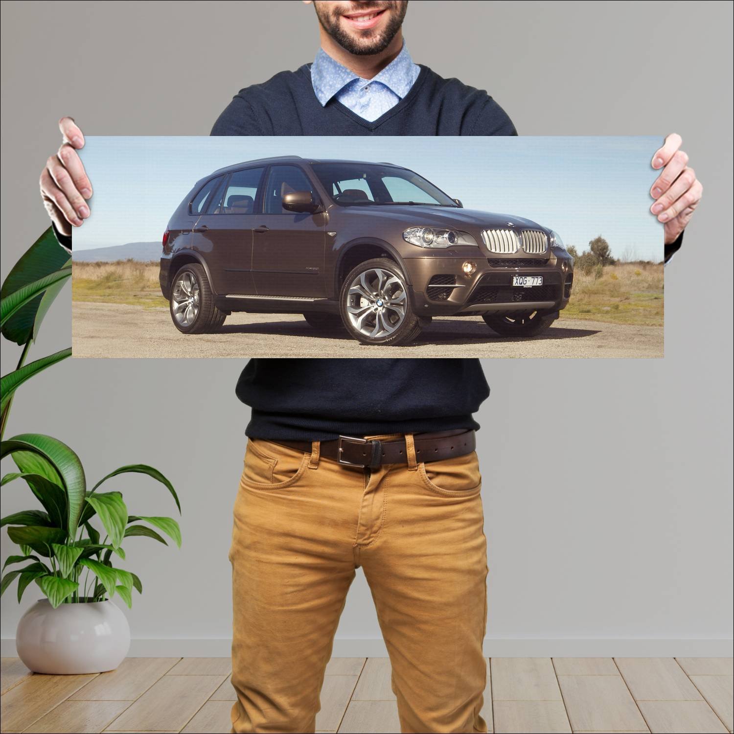 Cuadro grande 30x80cm 2010 bmw x5 au auto 772 Bmw