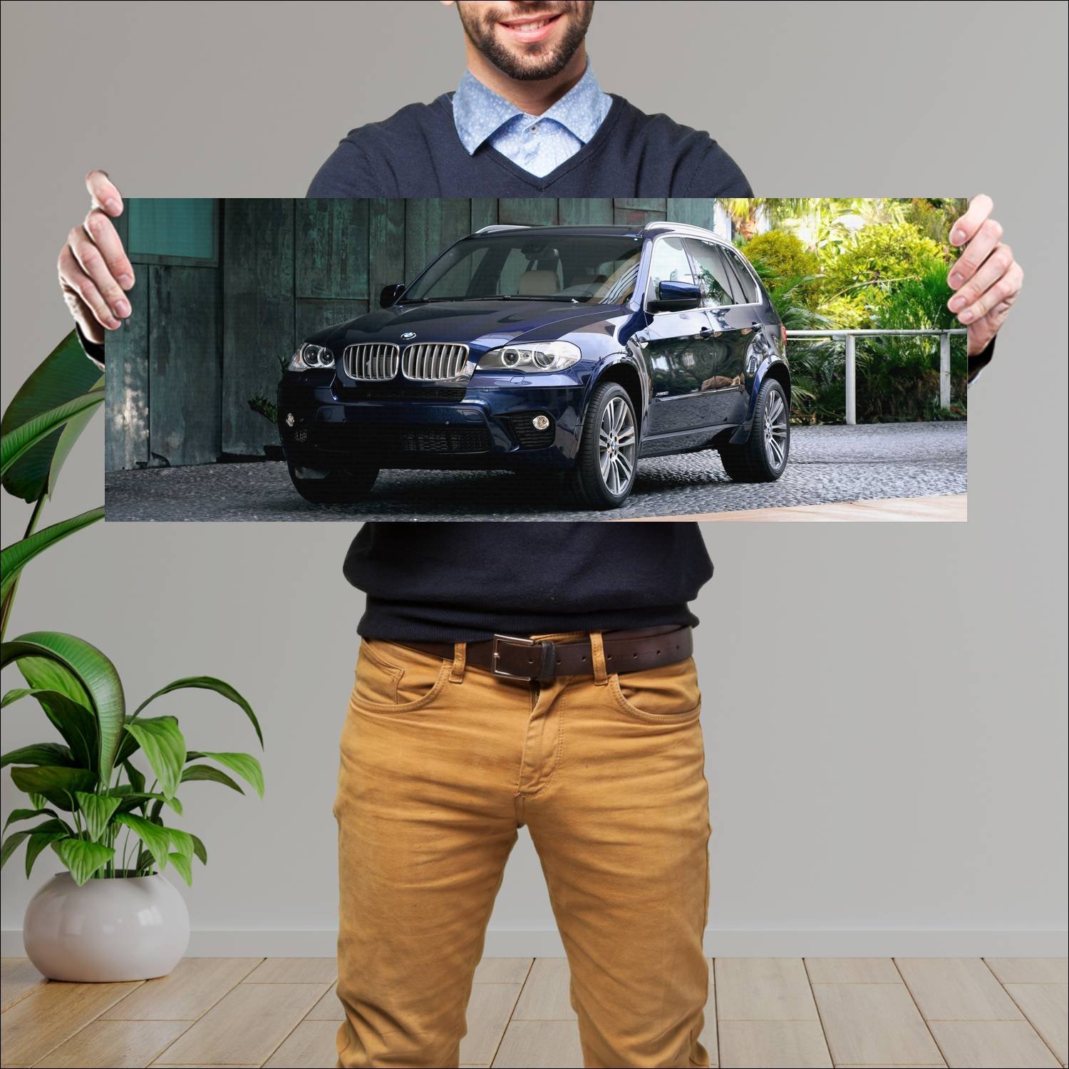 Cuadro grande 30x80cm 2010 bmw x5 m sport auto 774 Bmw