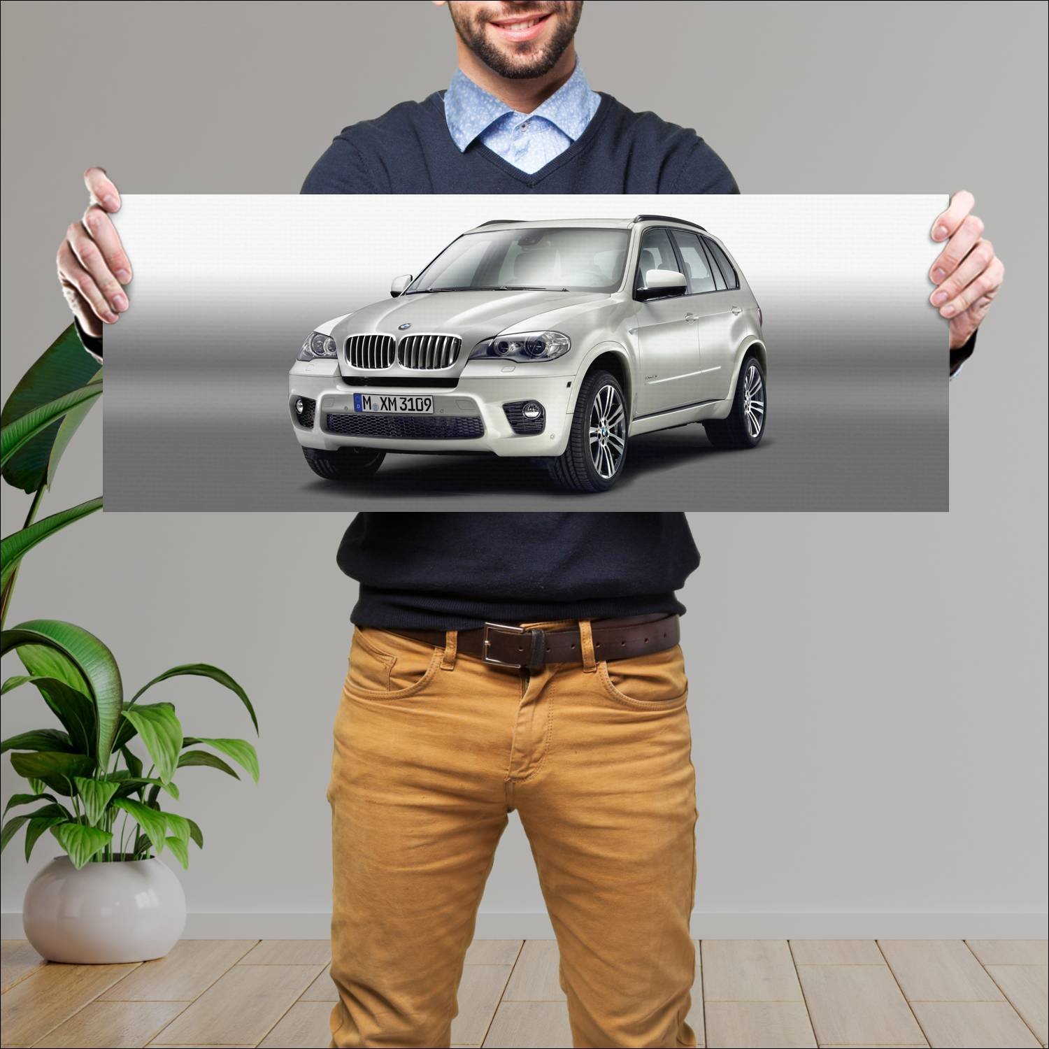 Cuadro grande 30x80cm 2010 bmw x5 m sport auto 775 Bmw