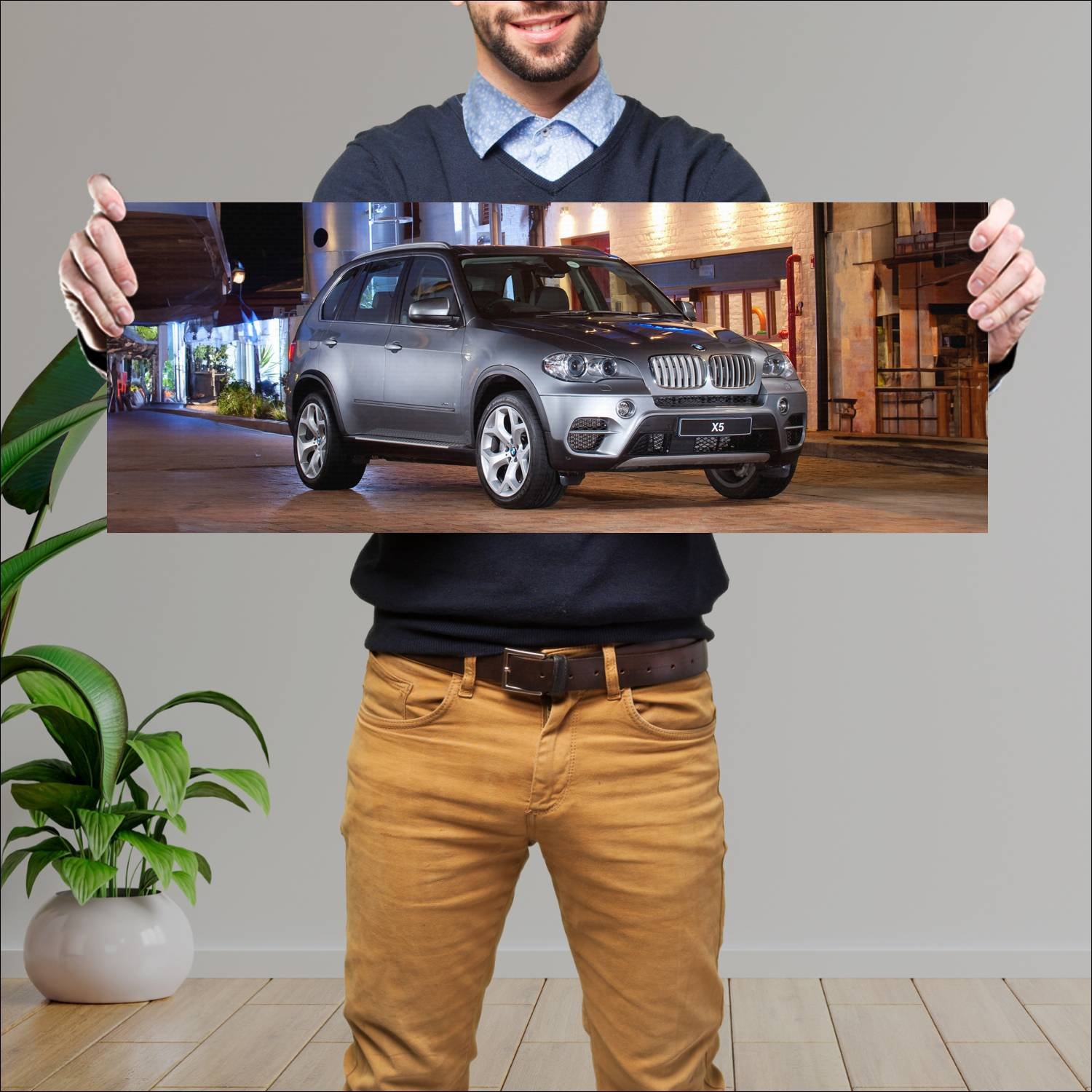 Cuadro grande 30x80cm 2010 bmw x5 za auto 776 Bmw