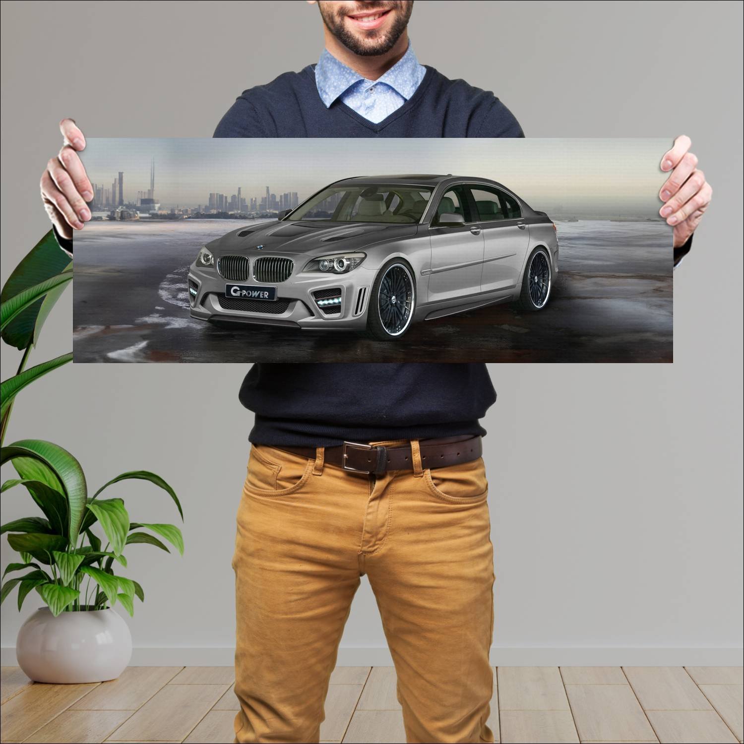 Cuadro grande 30x80cm 2010 g power 760i storm Bmw