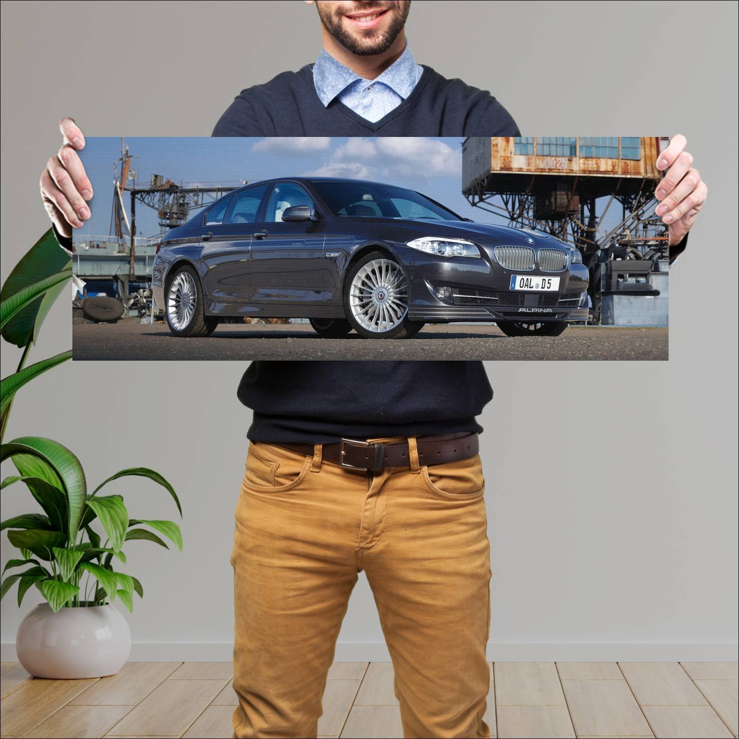 Cuadro grande 30x80cm 2011 alpina d5 biturbo auto 807 Bmw
