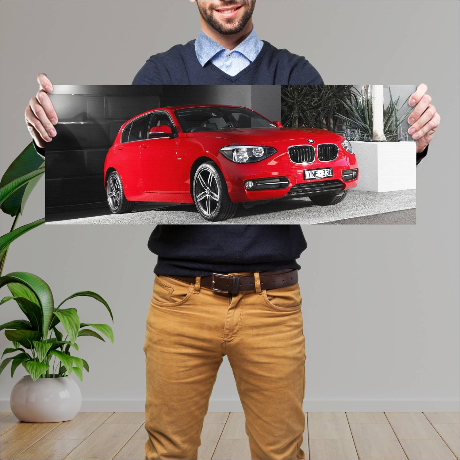 Cuadro grande 30x80cm 2011 bmw 1 series 5 door au 809 Bmw