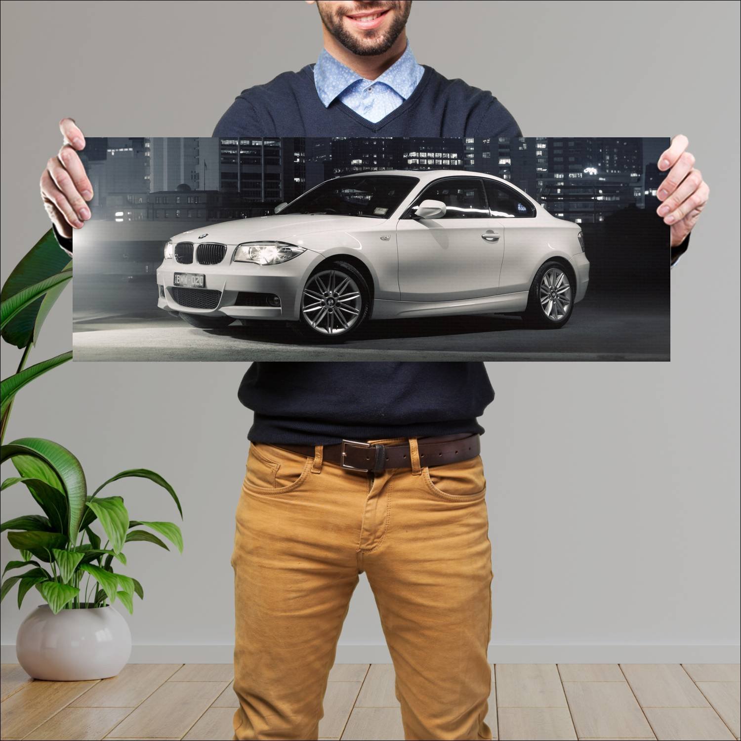 Cuadro grande 30x80cm 2011 bmw 1 series coupe m sp 818 Bmw