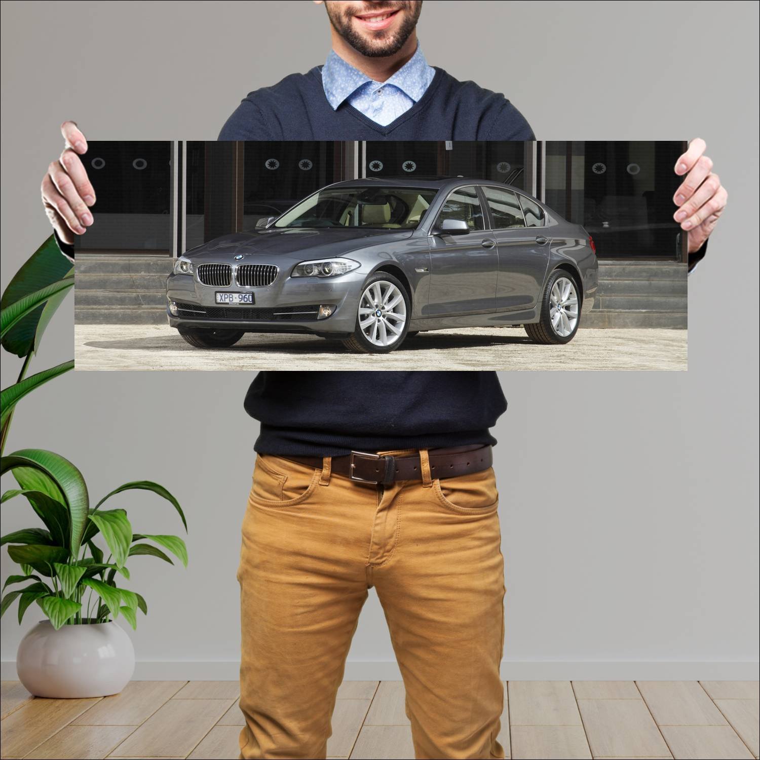 Cuadro grande 30x80cm 2011 bmw 5 series au auto 837 Bmw