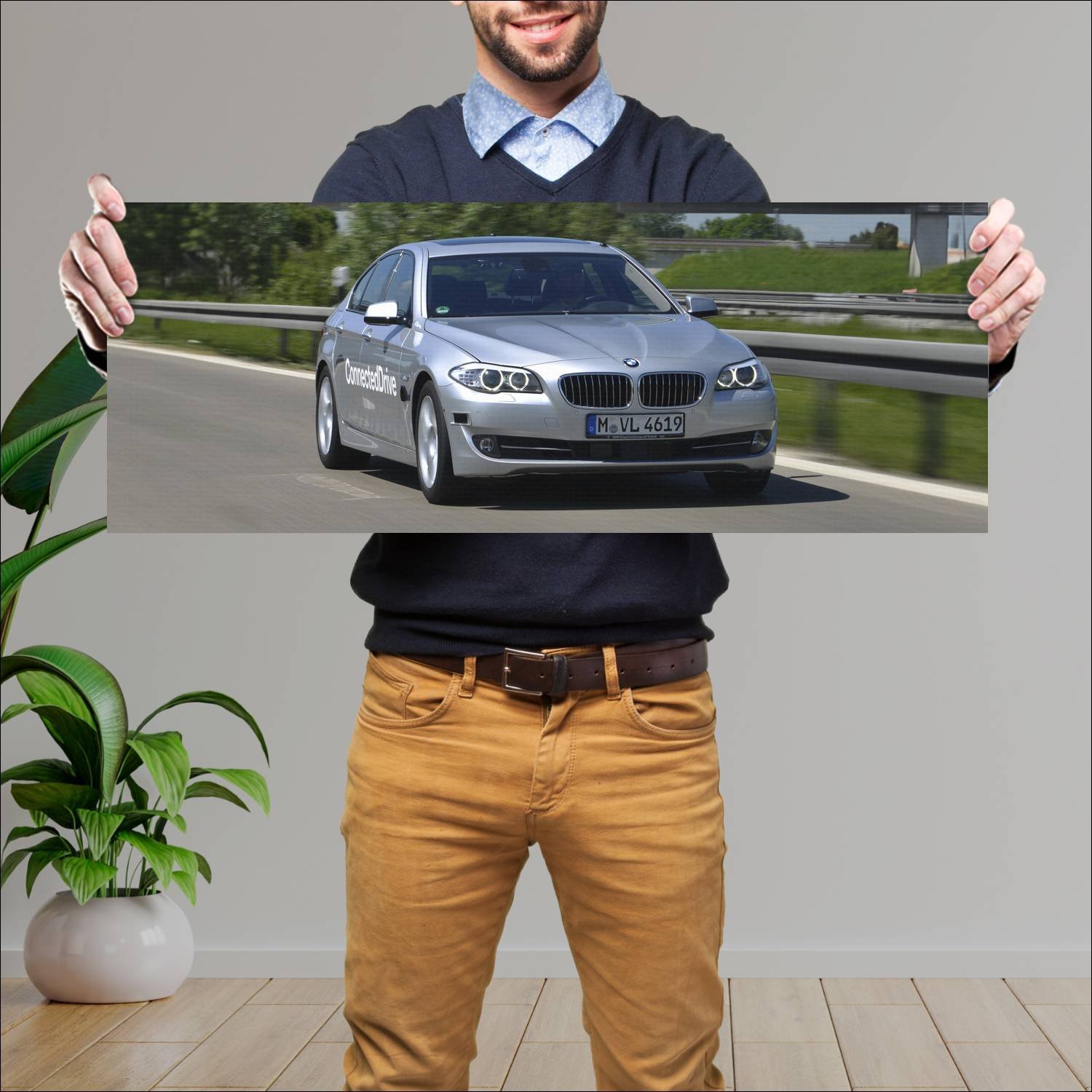 Cuadro grande 30x80cm 2011 bmw 5 series connected 840 Bmw