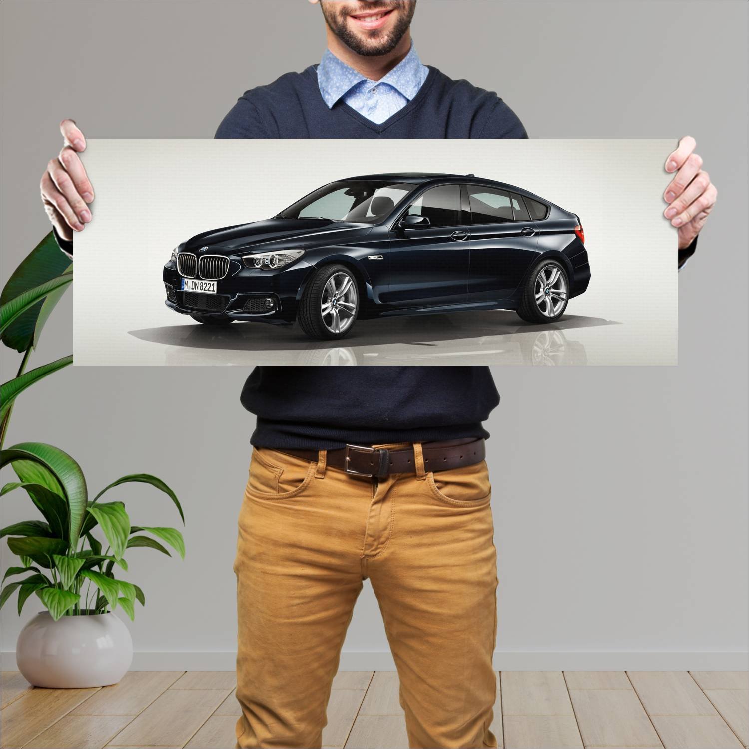 Cuadro grande 30x80cm 2011 bmw 5 series gran turis 841 Bmw