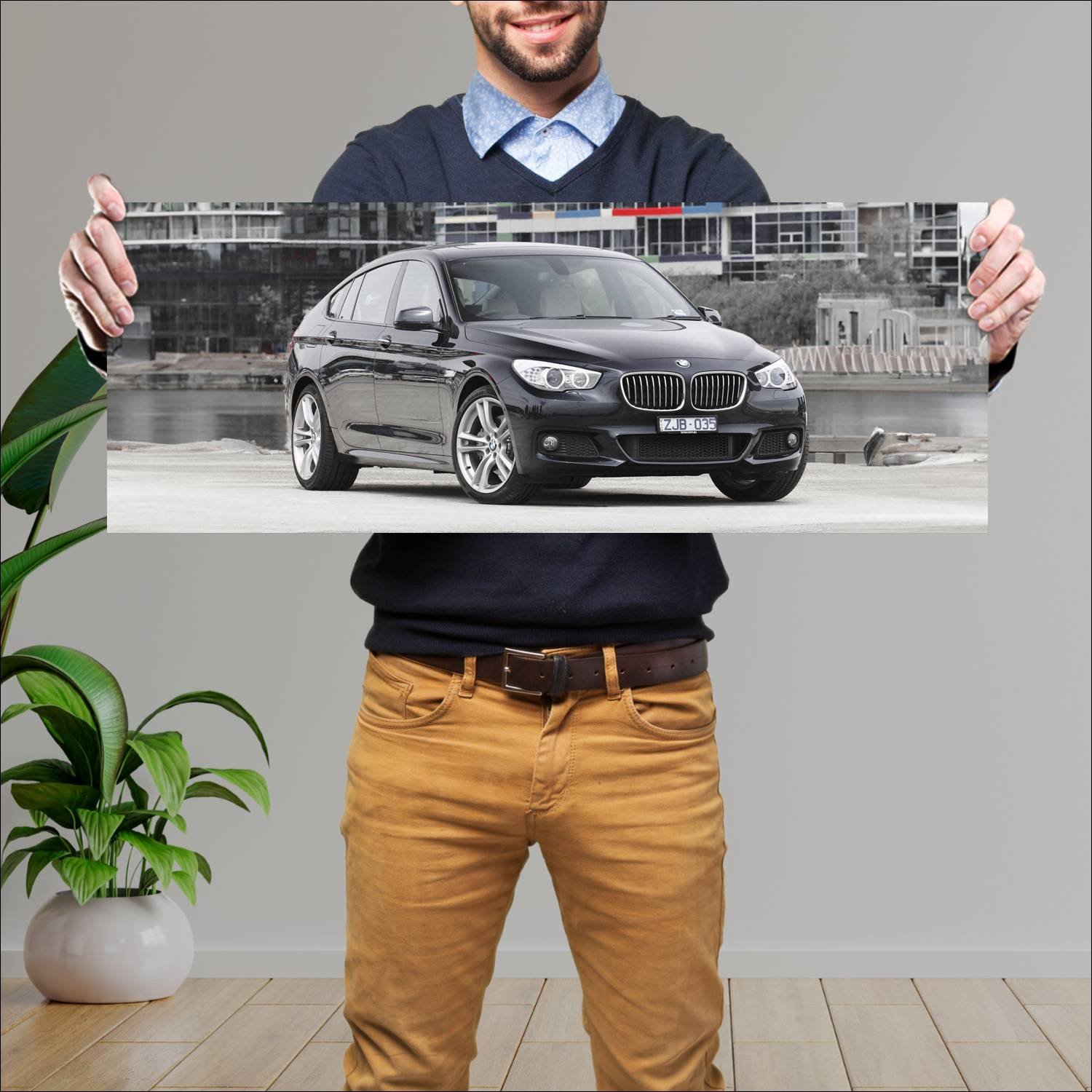 Cuadro grande 30x80cm 2011 bmw 5 series gran turis 842 Bmw