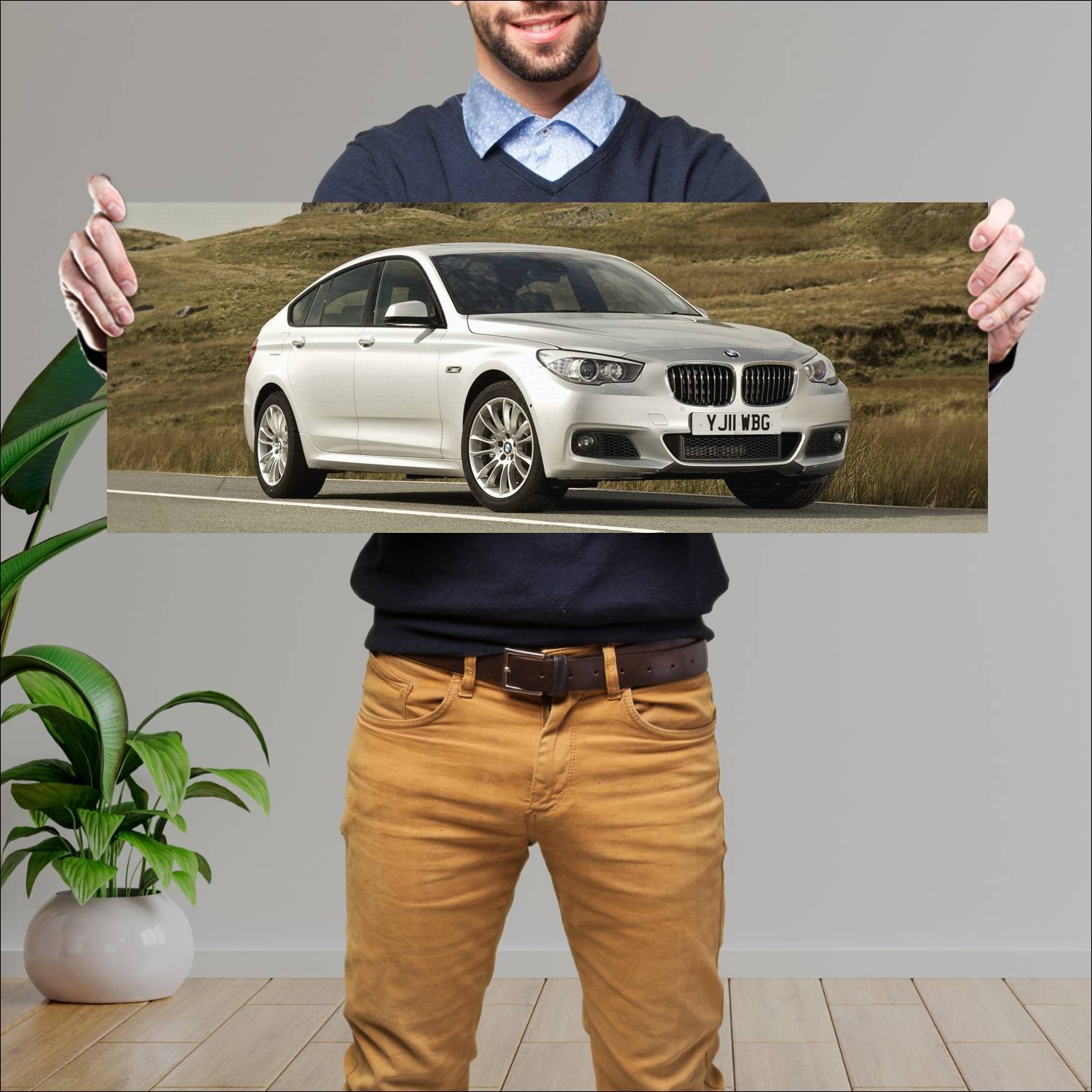 Cuadro grande 30x80cm 2011 bmw 5 series gran turis 843 Bmw