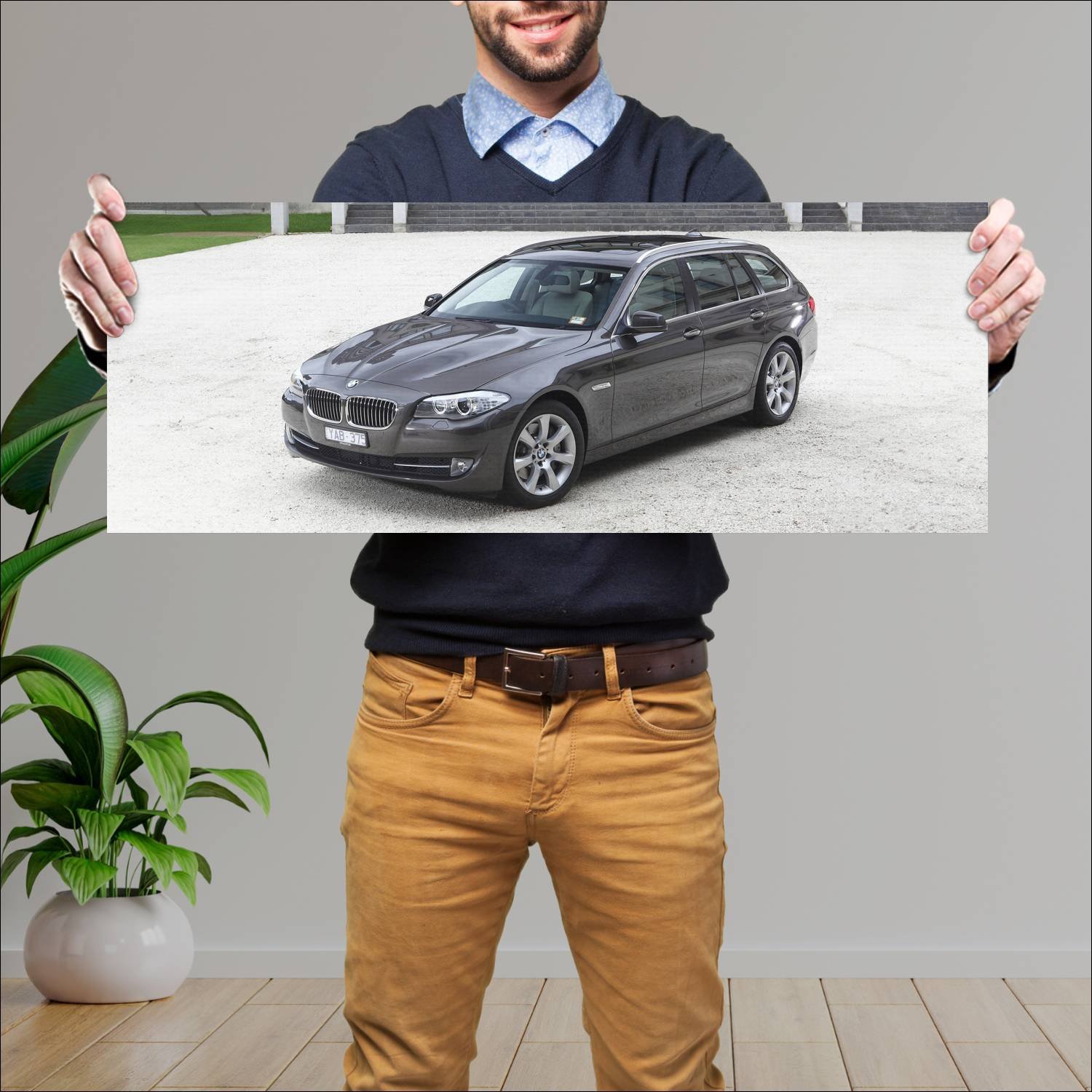 Cuadro grande 30x80cm 2011 bmw 5 series touring au 847 Bmw