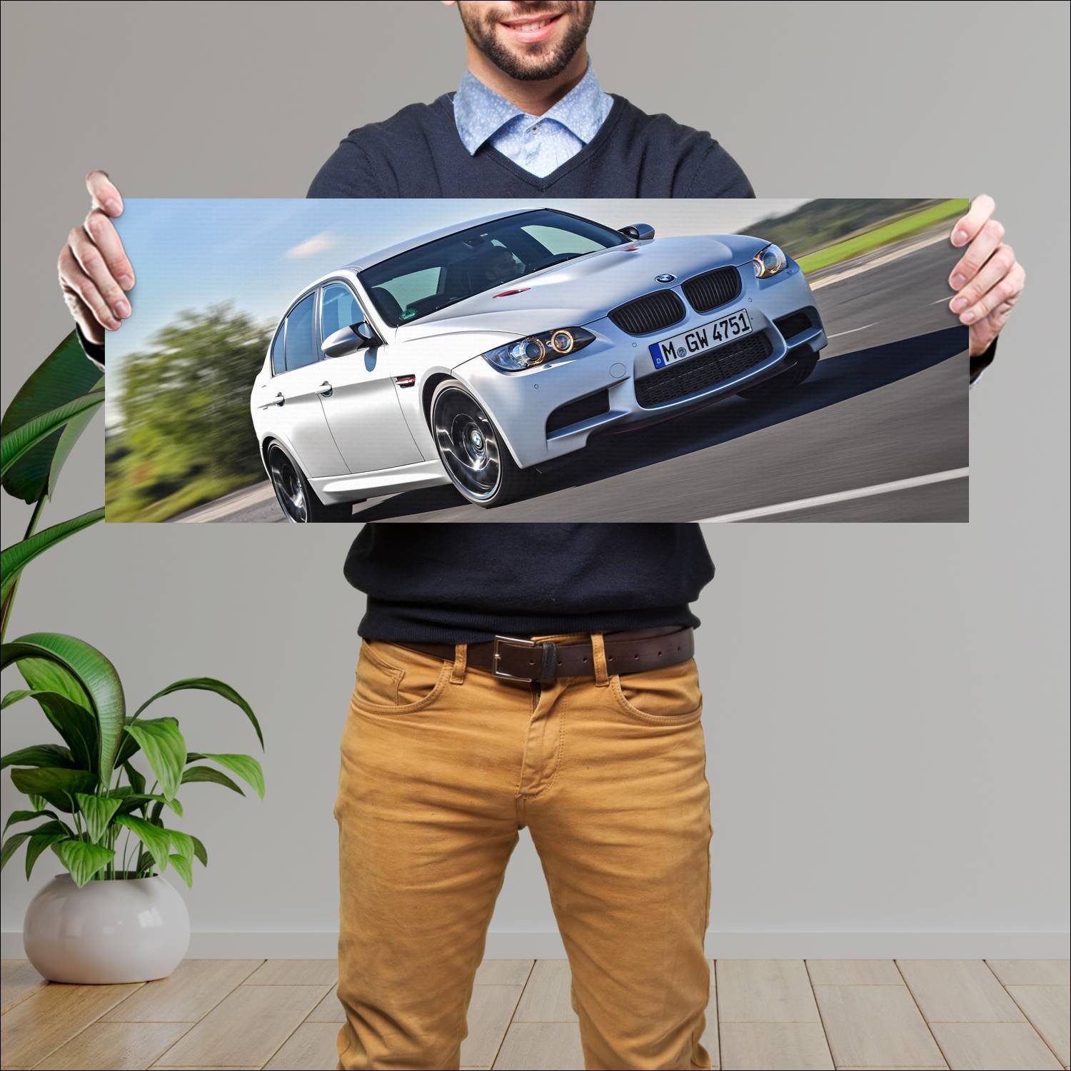 Cuadro grande 30x80cm 2011 bmw m3 crt auto 876 Bmw