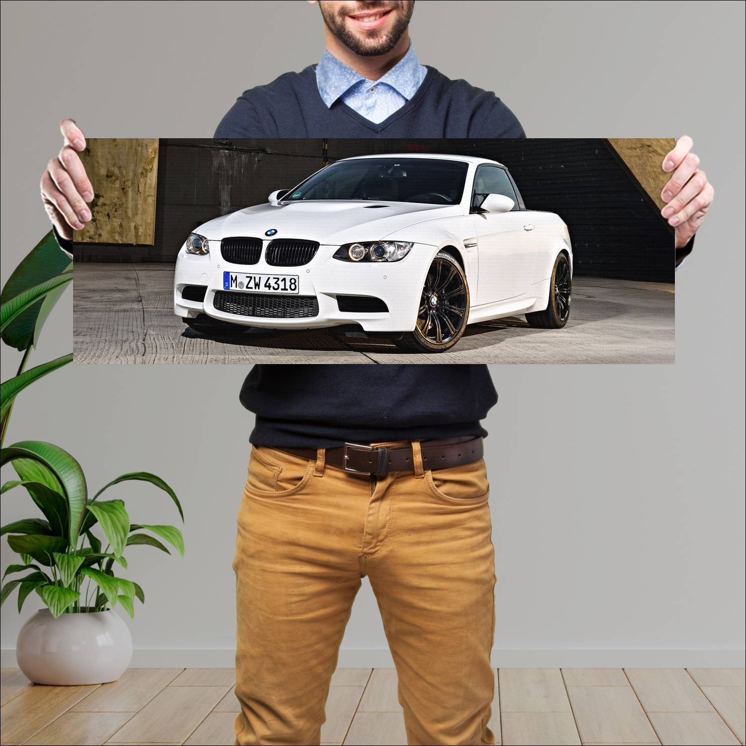 Cuadro grande 30x80cm 2011 bmw m3 pickup auto 879 Bmw