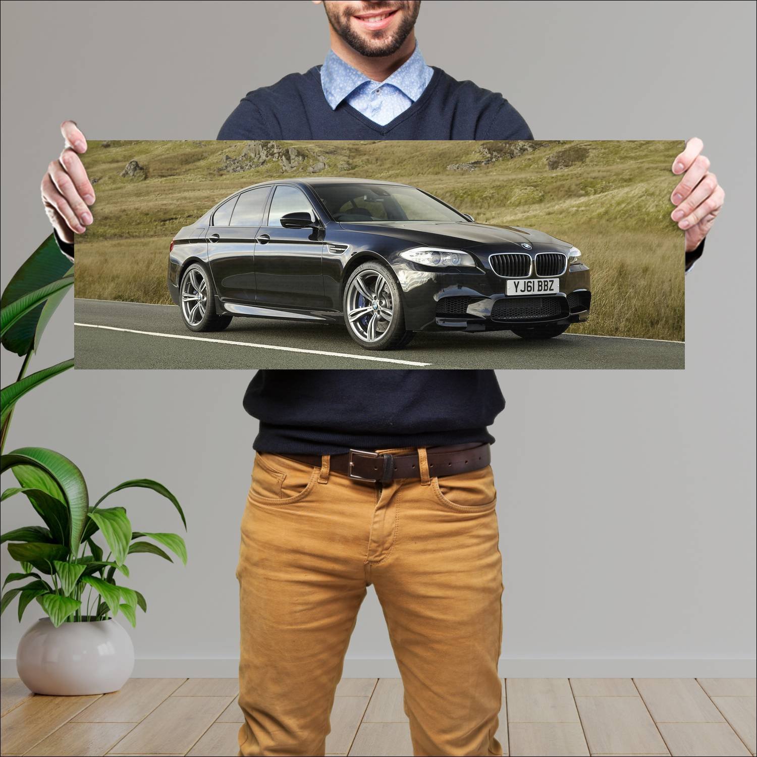 Cuadro grande 30x80cm 2011 bmw m5 uk auto 883 Bmw