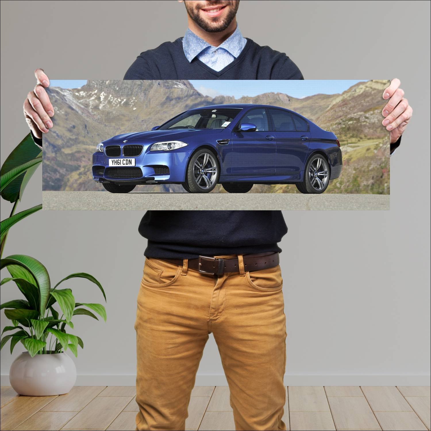 Cuadro grande 30x80cm 2011 bmw m5 uk auto 884 Bmw