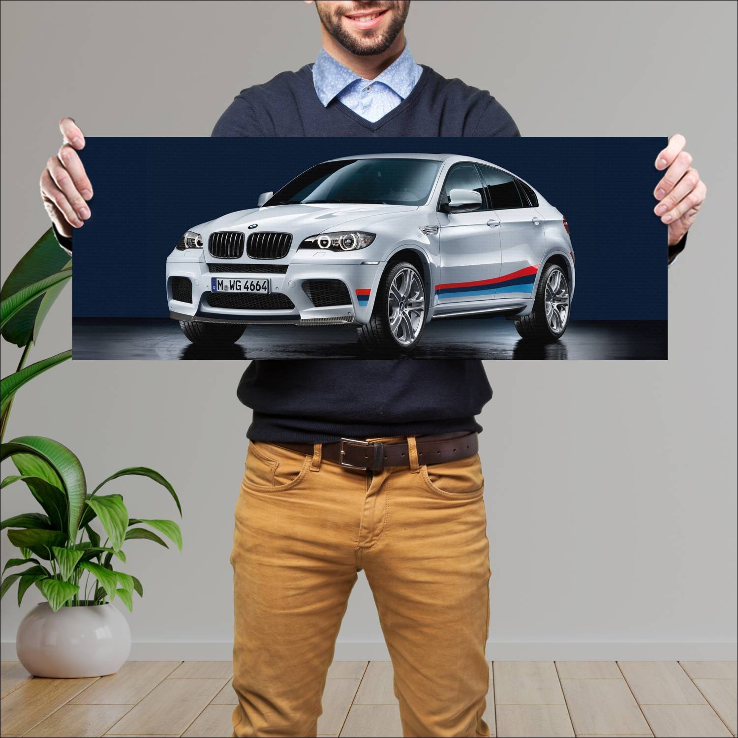 Cuadro grande 30x80cm 2011 bmw x6 m with m perform 892 Bmw