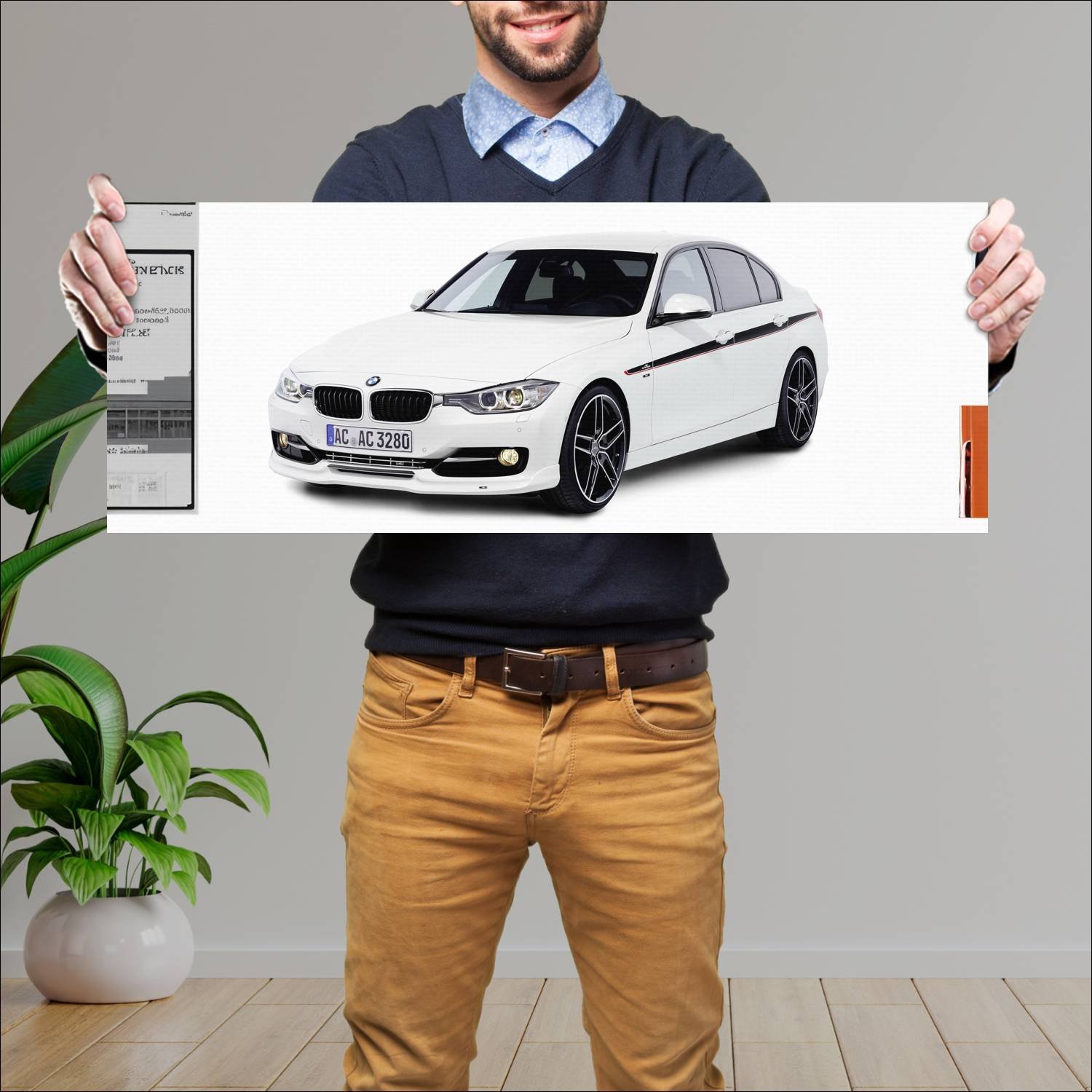 Cuadro grande 30x80cm 2012 ac schnitzer acs3 auto 902 Bmw