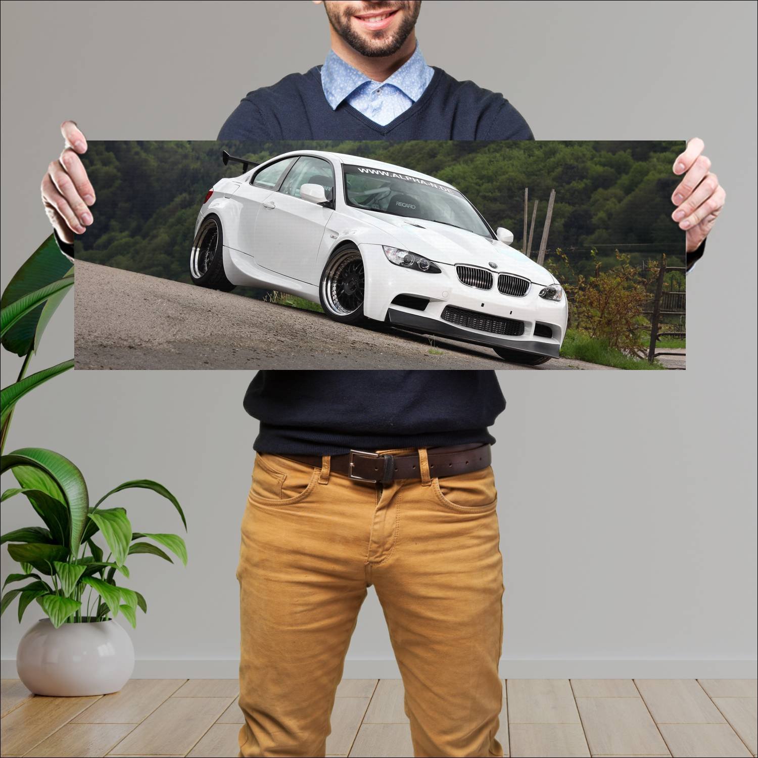 Cuadro grande 30x80cm 2012 alpha n bt92 turbo Bmw