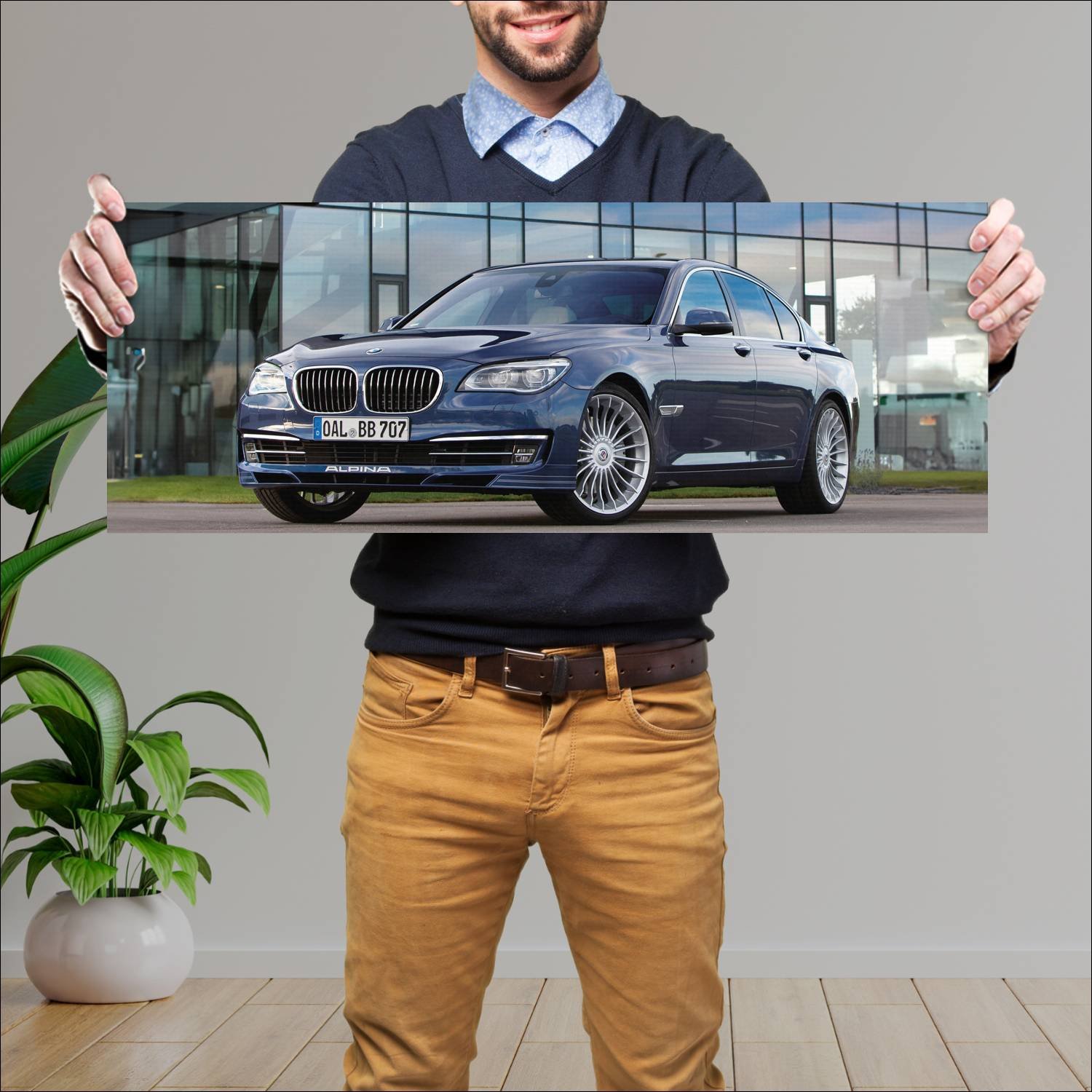 Cuadro grande 30x80cm 2012 alpina b7 biturbo auto 912 Bmw