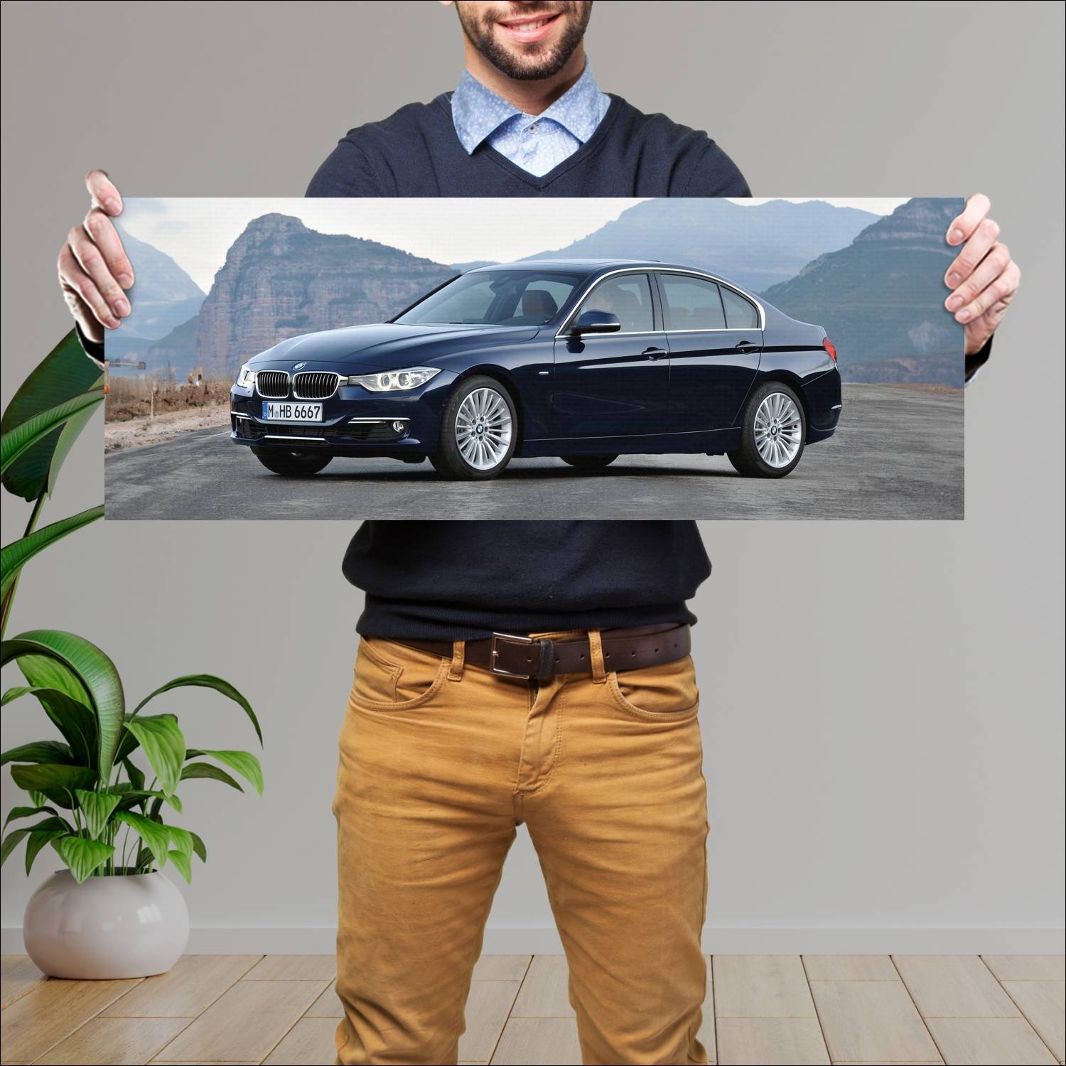Cuadro grande 30x80cm 2012 bmw 3 series auto 921 Bmw