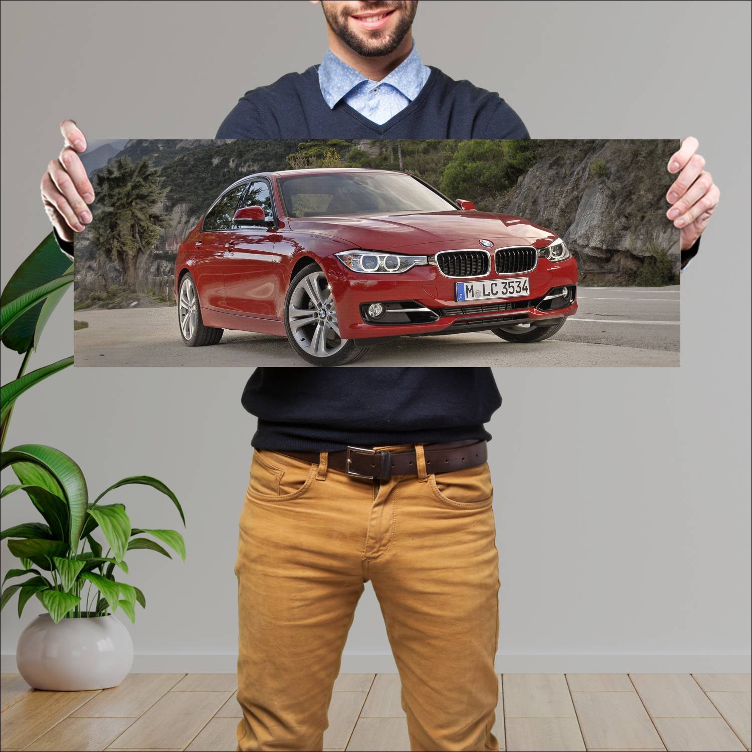 Cuadro grande 30x80cm 2012 bmw 3 series auto 922 Bmw
