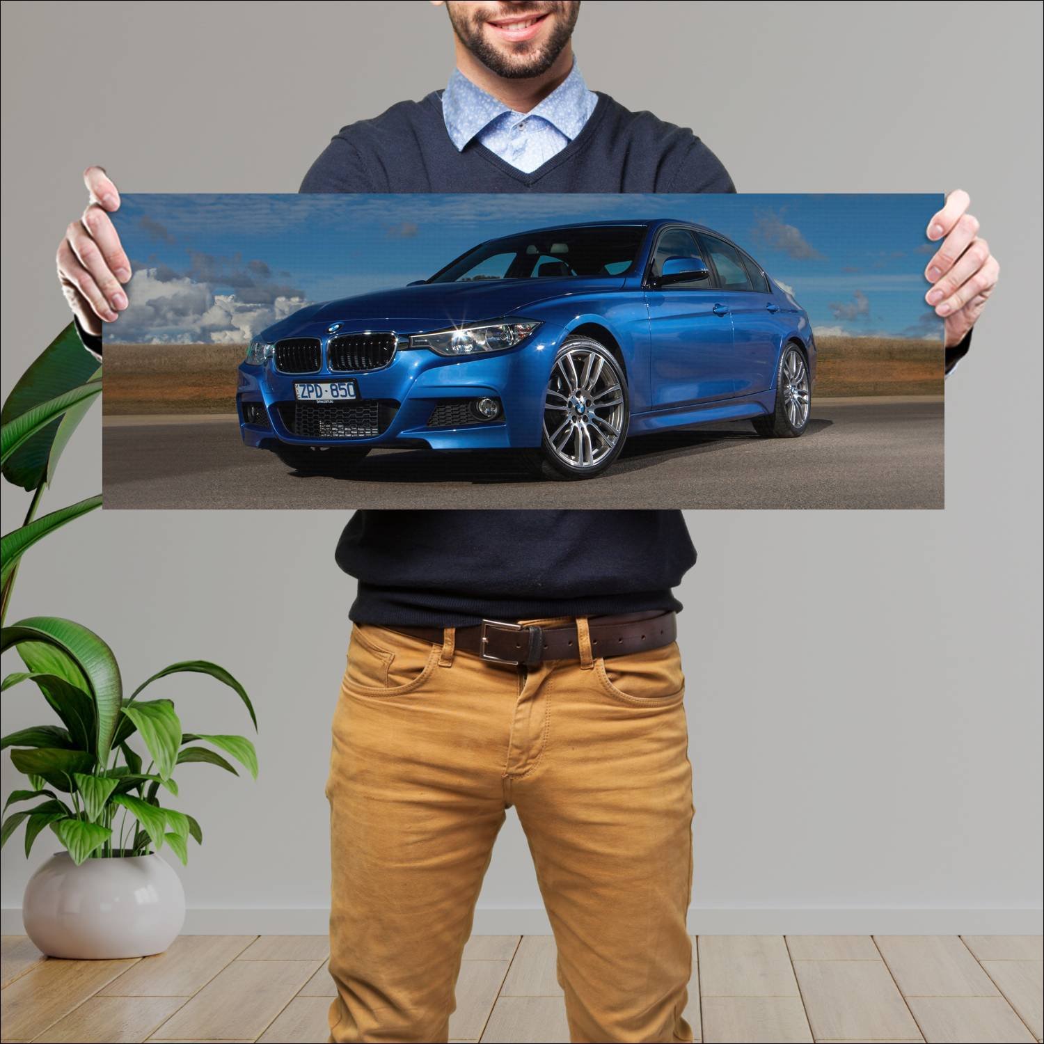 Cuadro grande 30x80cm 2012 bmw 3 series m sport au 926 Bmw