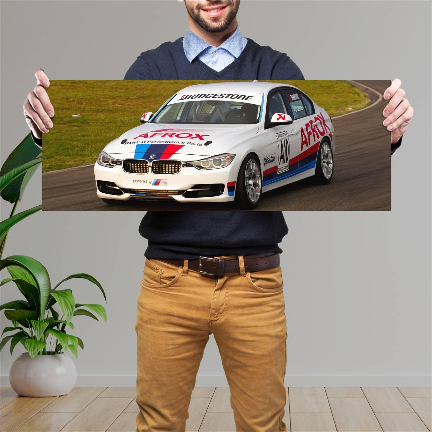 Cuadro grande 30x80cm 2012 bmw 3 series sedan race 929 Bmw